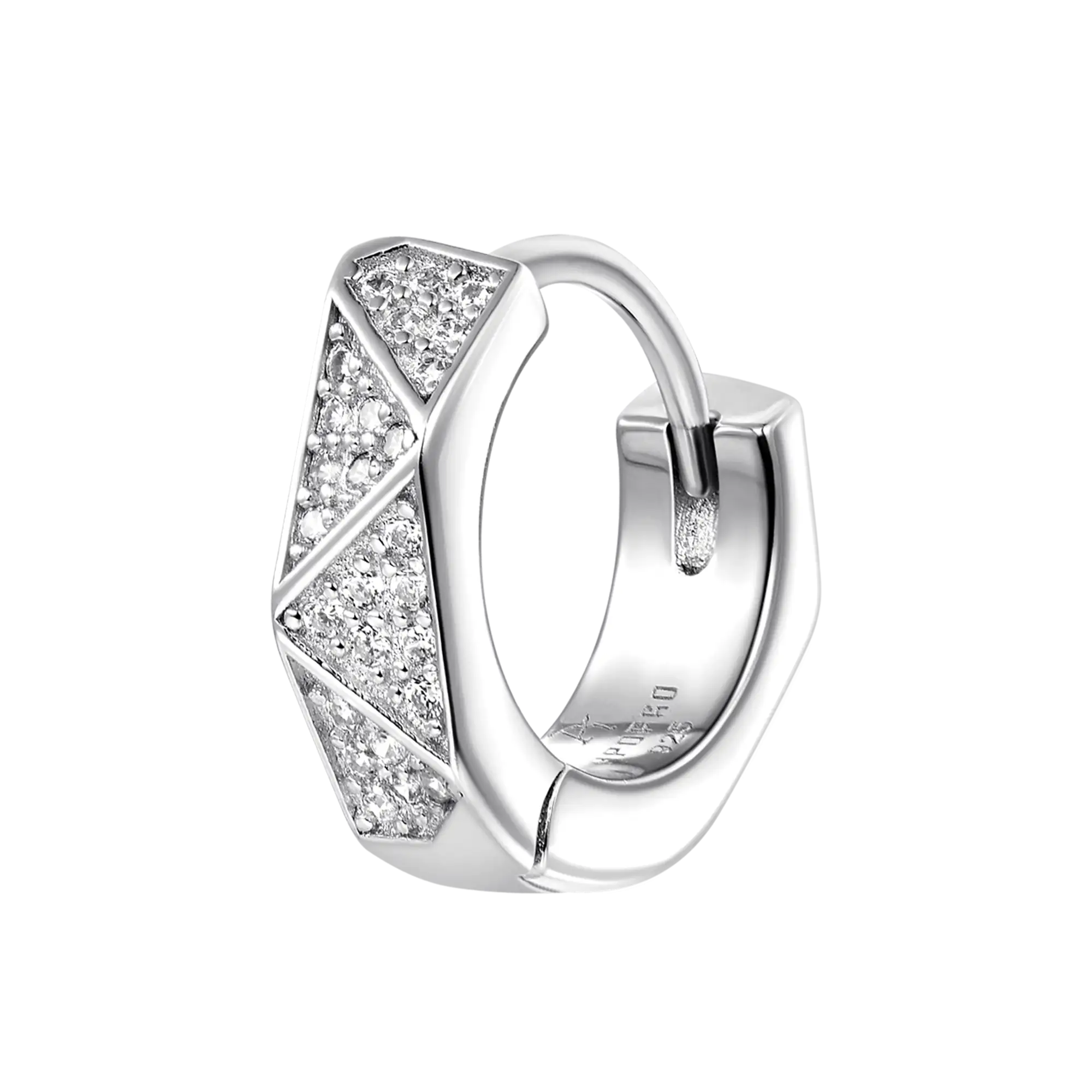 Women's Pyramid Hoop Earrings - Pair