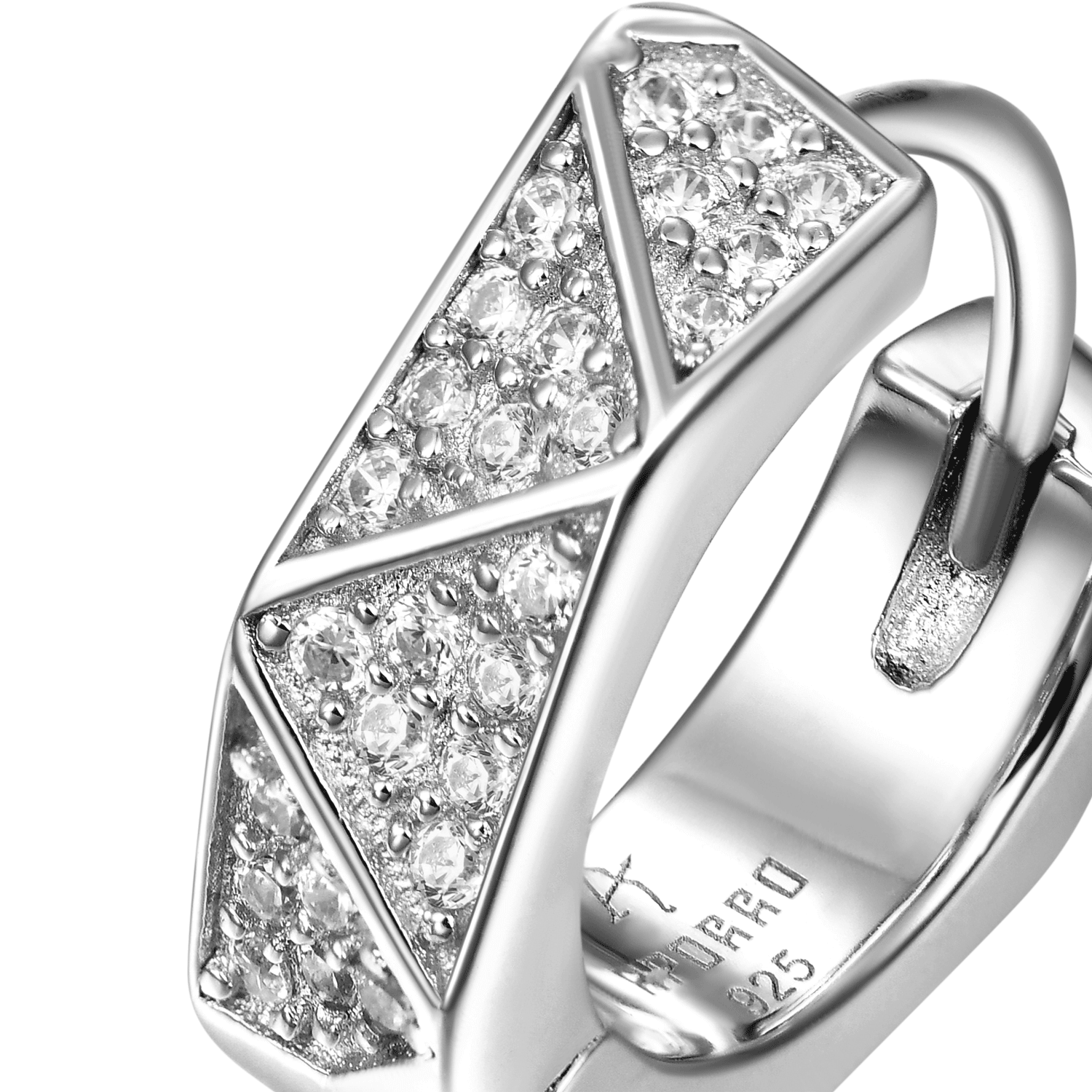 Single Pyramid Hoop Earring