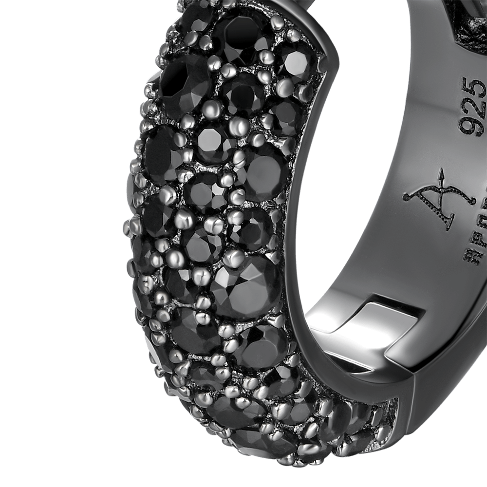 Single Round Paved Hoop Earring