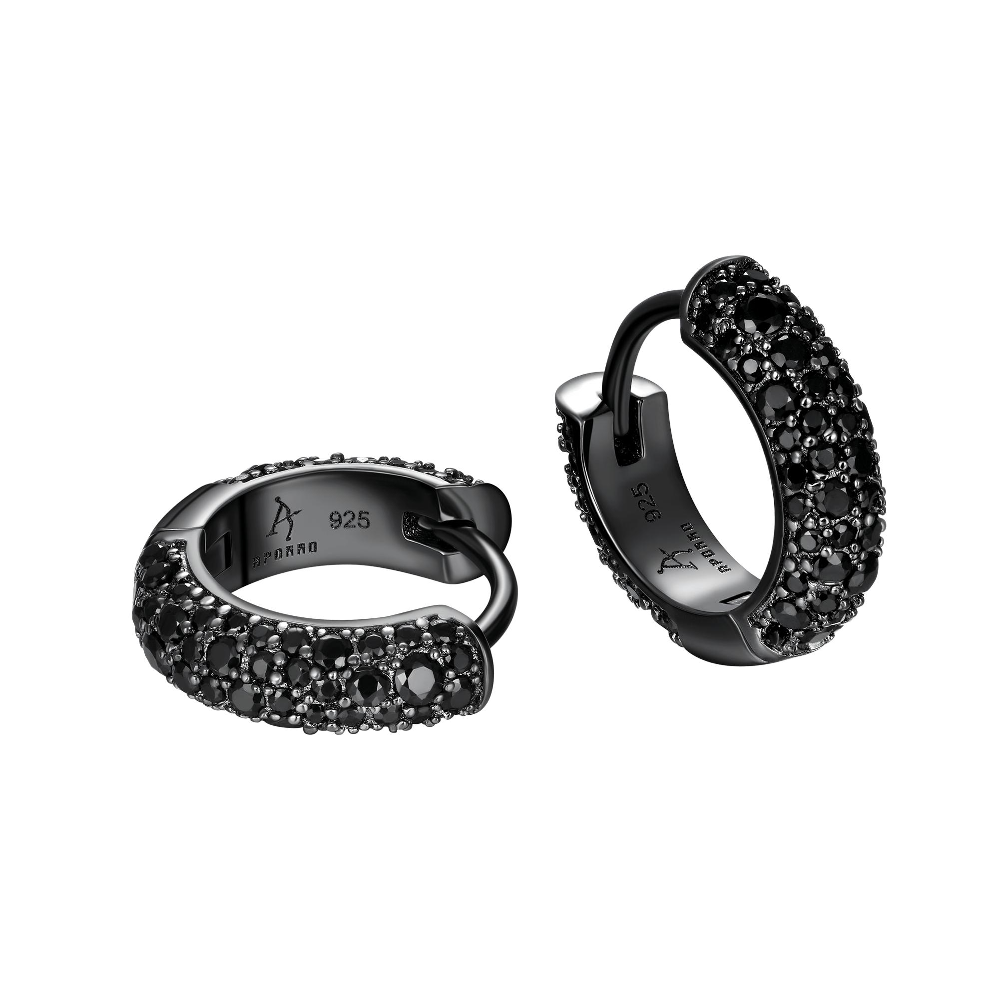 Single Round Paved Hoop Earring