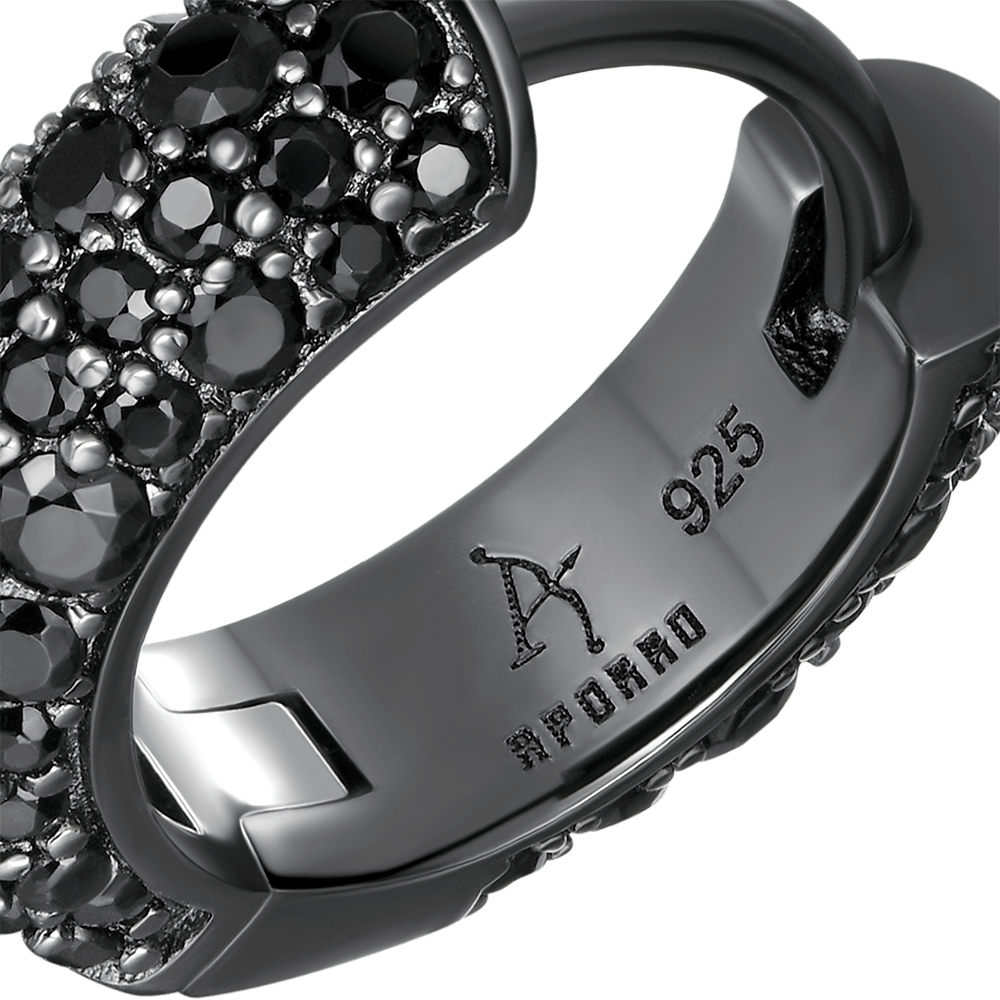 Single Round Paved Hoop Earring