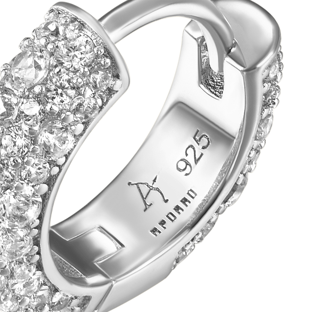 Single Round Paved Hoop Earring