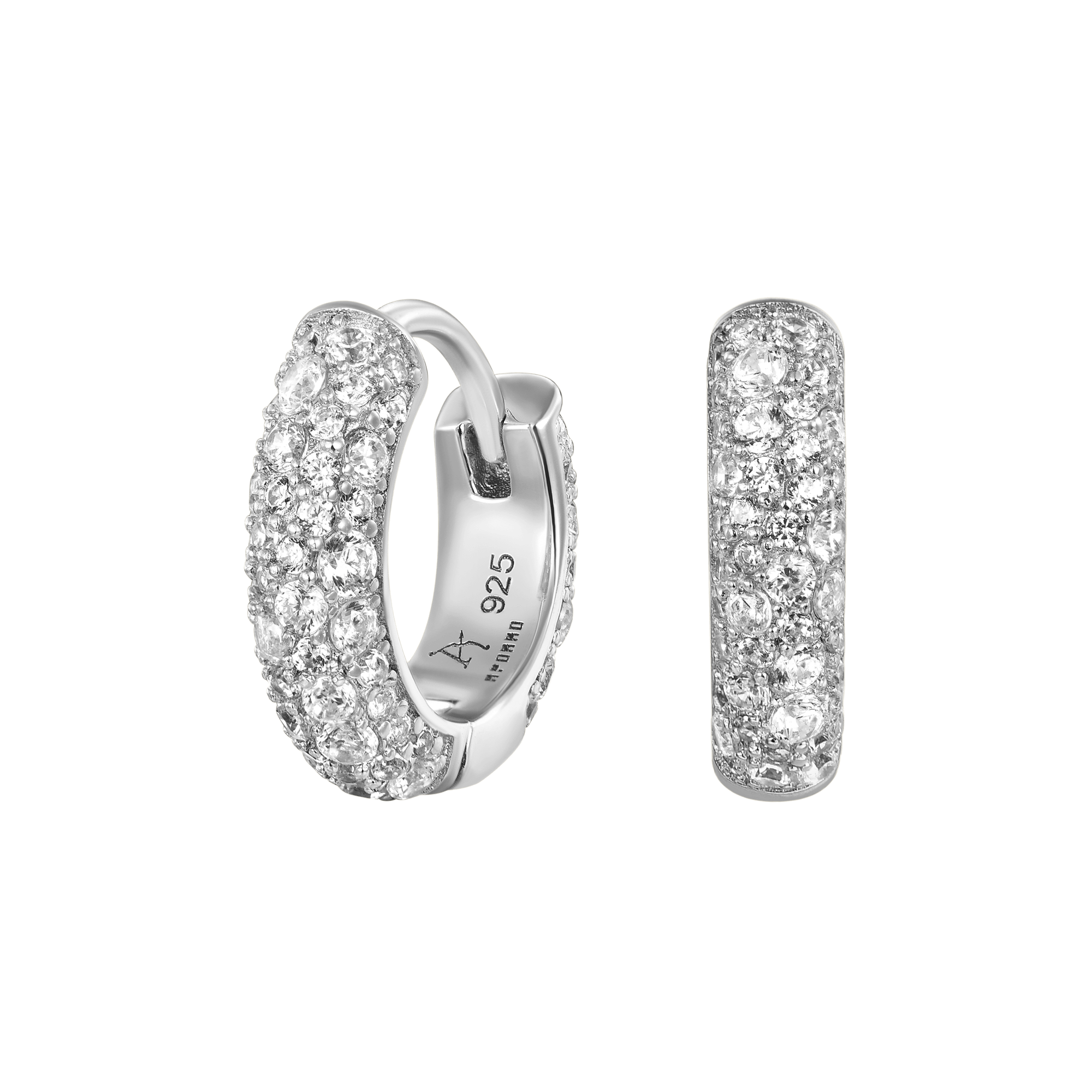 Round Paved Hoop Earring-Single