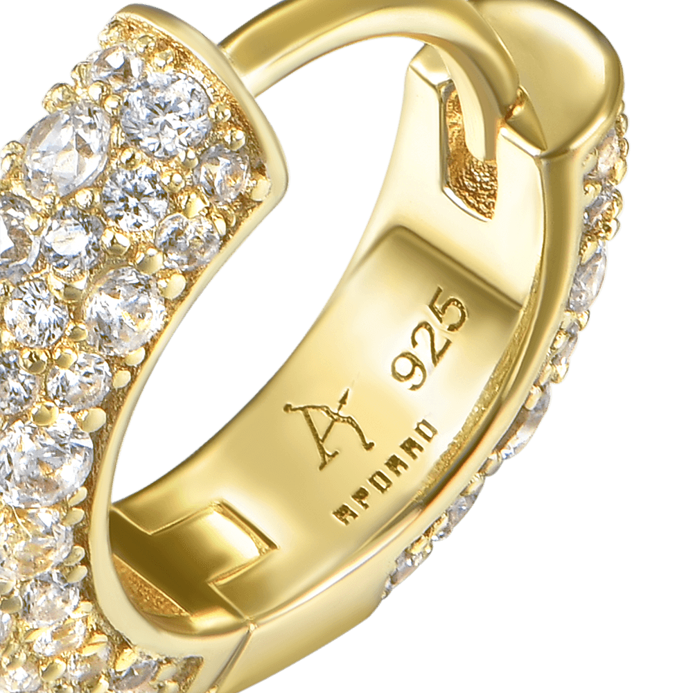 Single Round Paved Hoop Earring