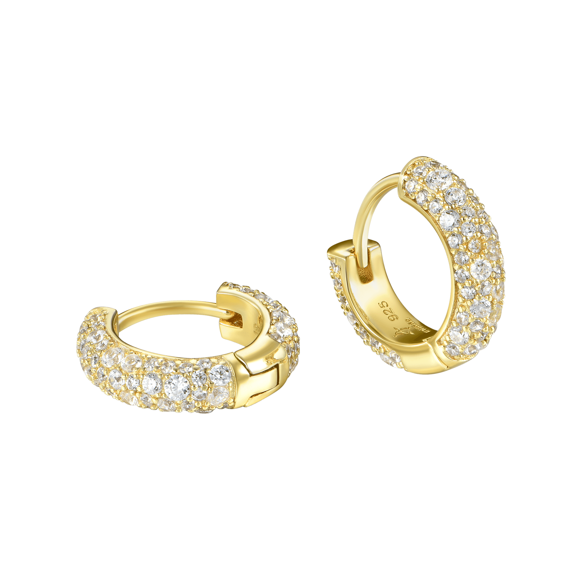 Single Round Paved Hoop Earring