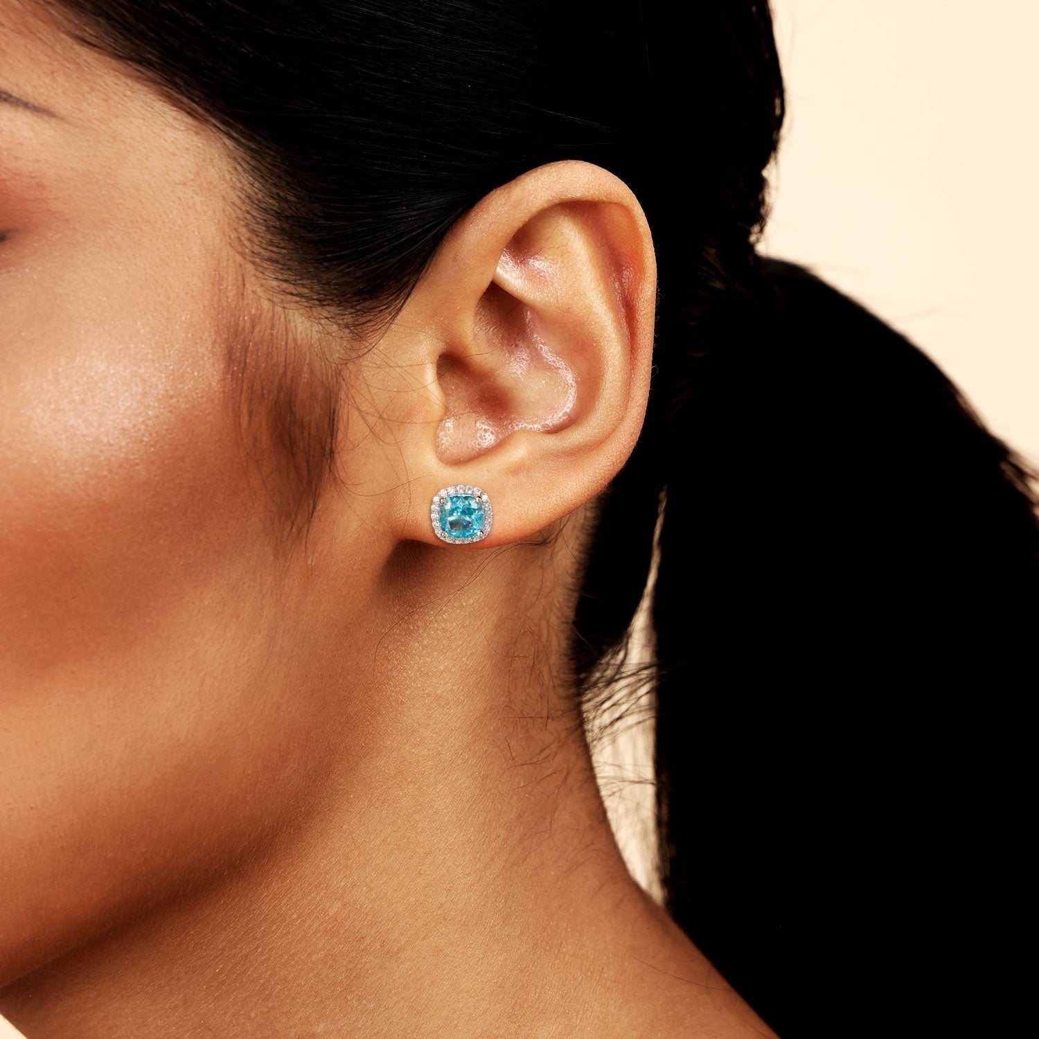 Crushed Ice Stud Earring - Single