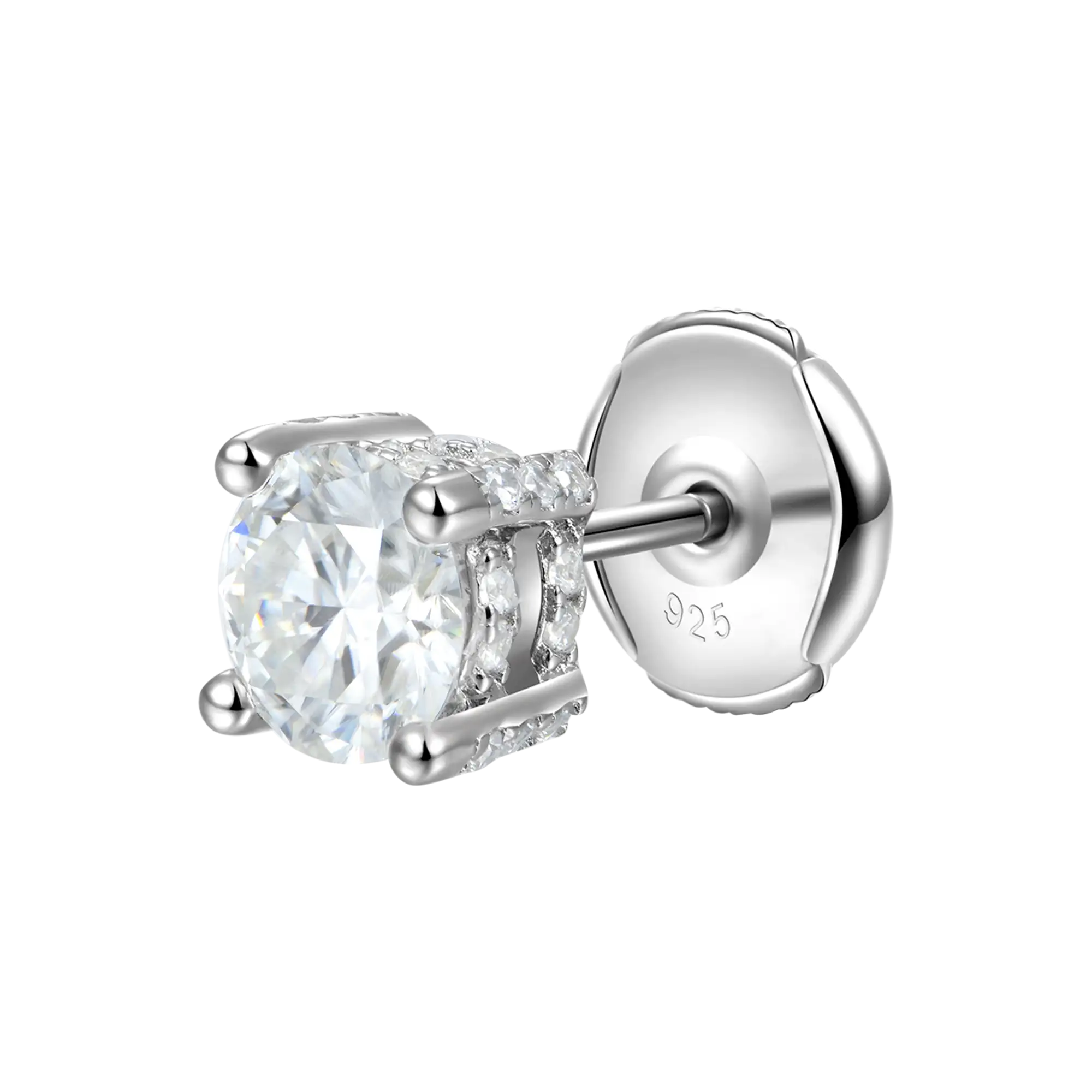 Women's S925 Round Cut Stud Earring