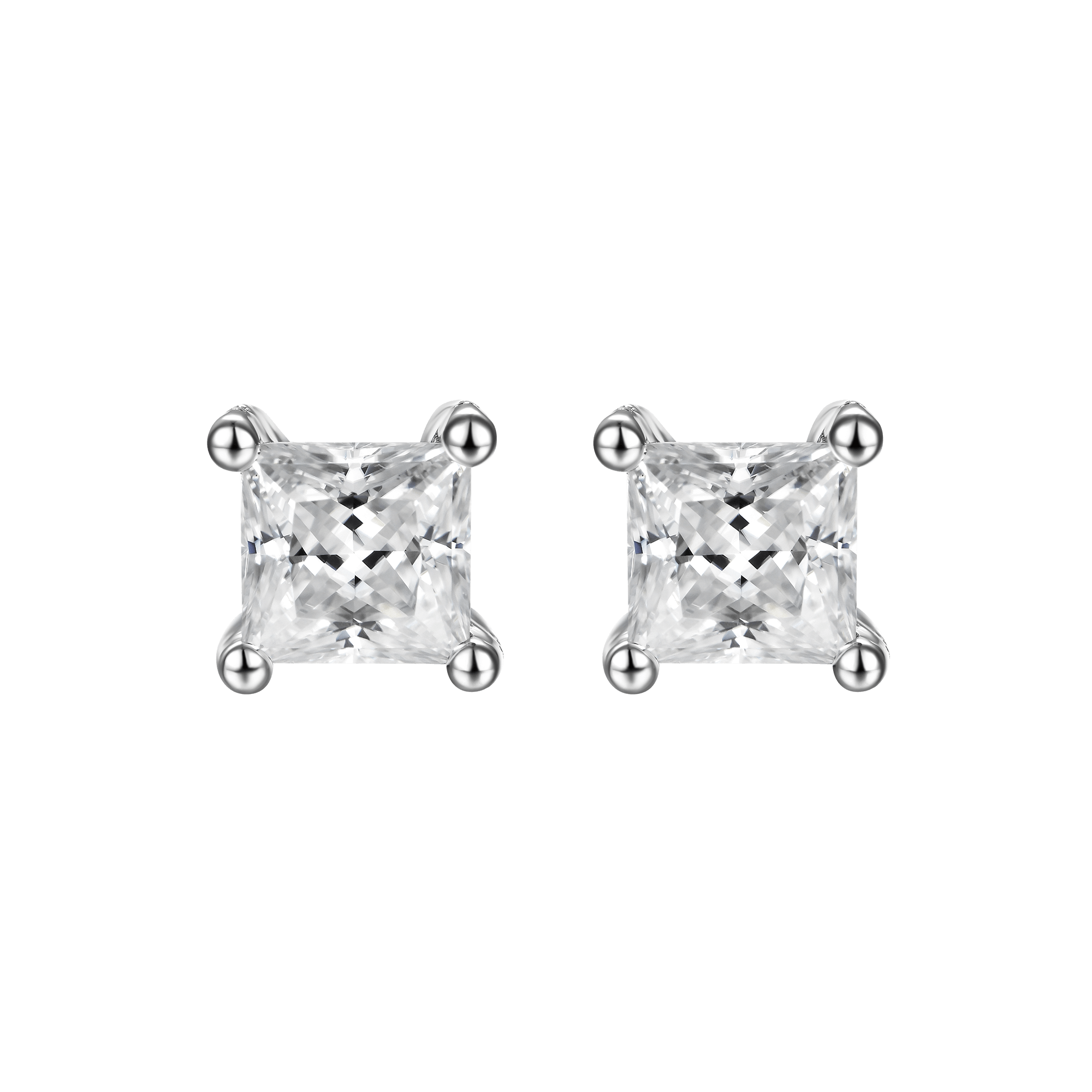 Women's Princess Cut Stud Earring