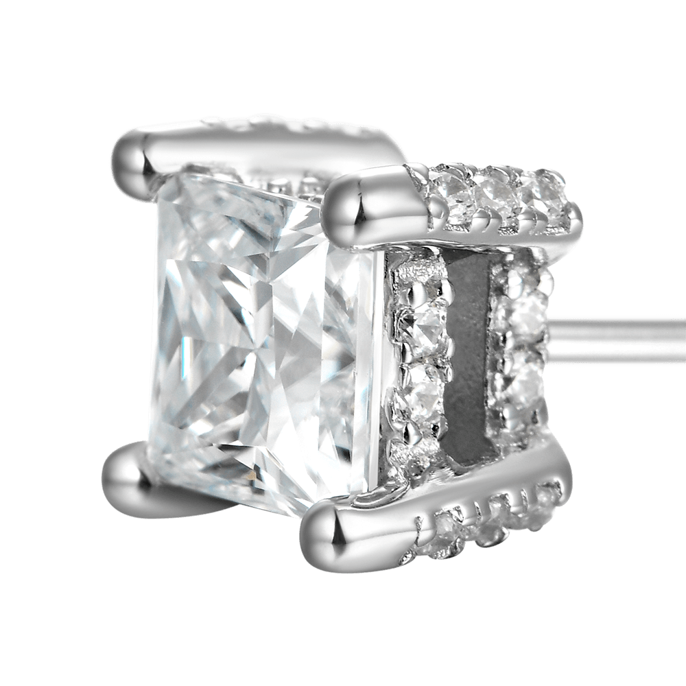 Women's Princess Cut Stud Earring