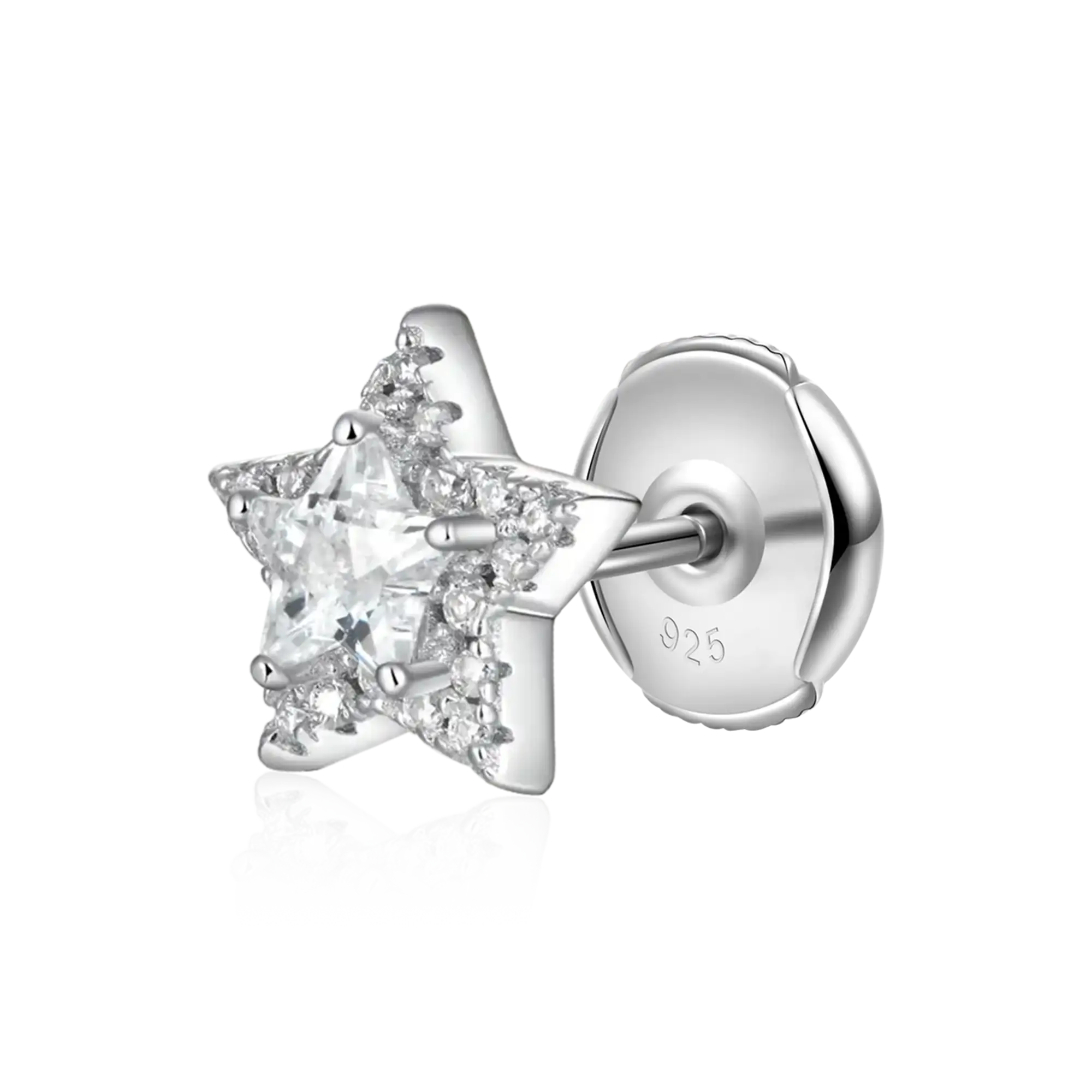 Women's Halo Star Stud Earrings - Pair
