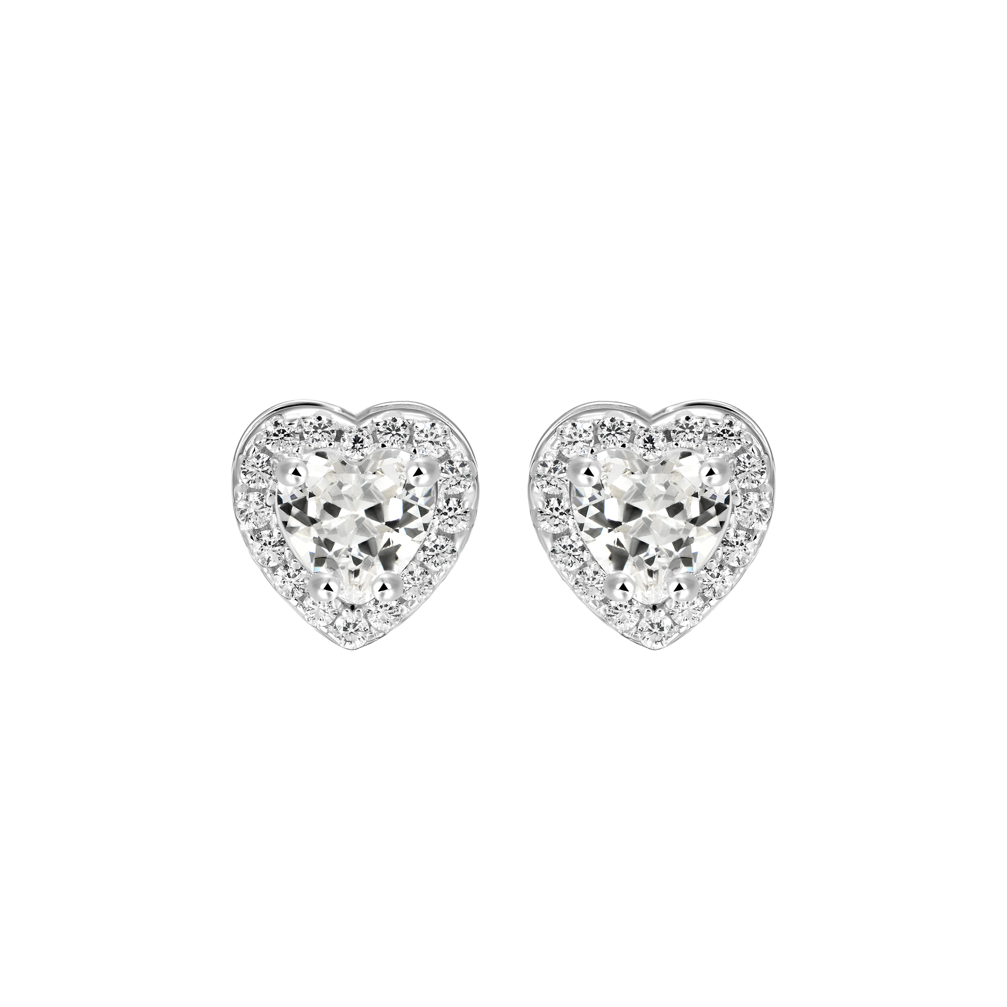Halo Heart Stud Earring - Single