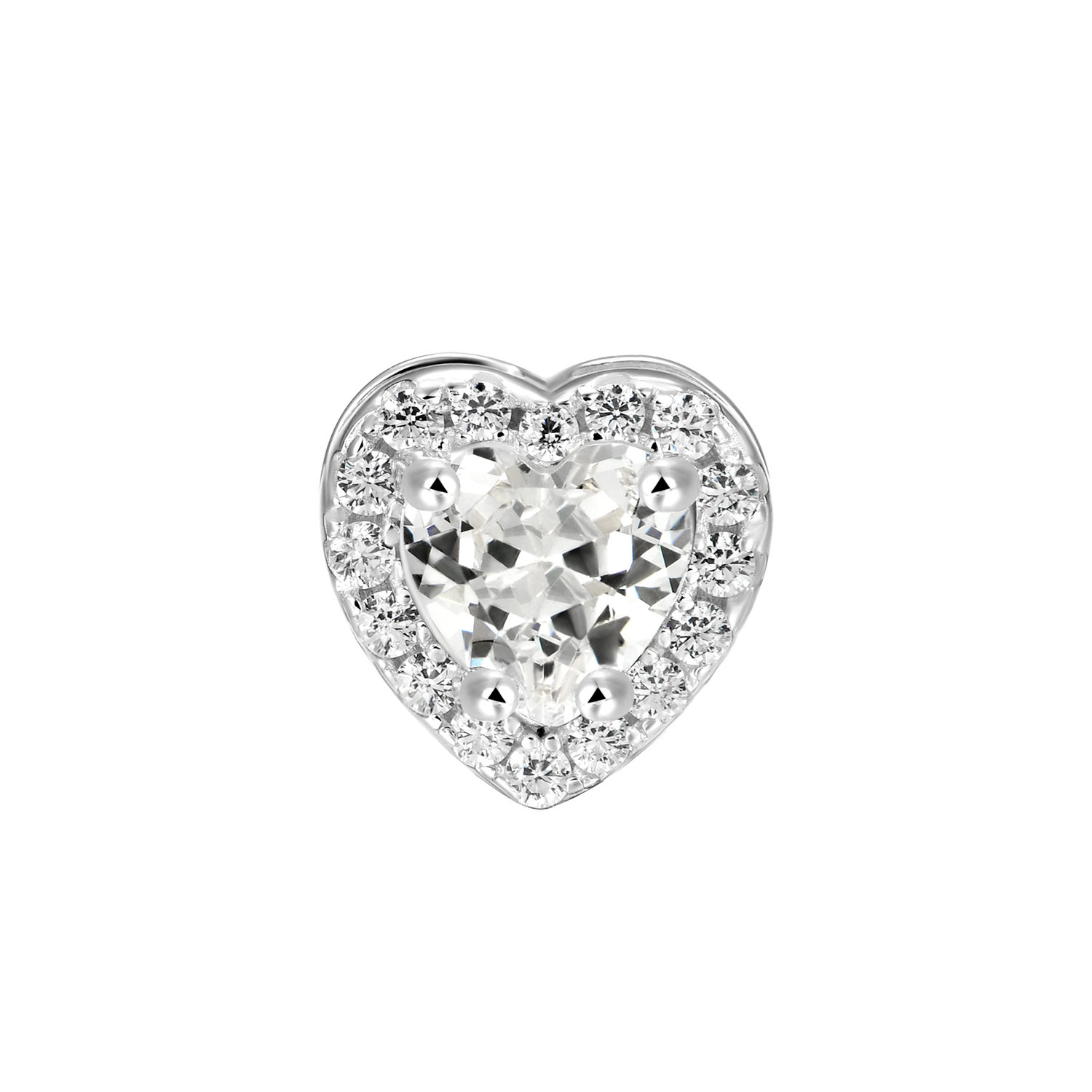 Halo Heart Stud Earring - Single