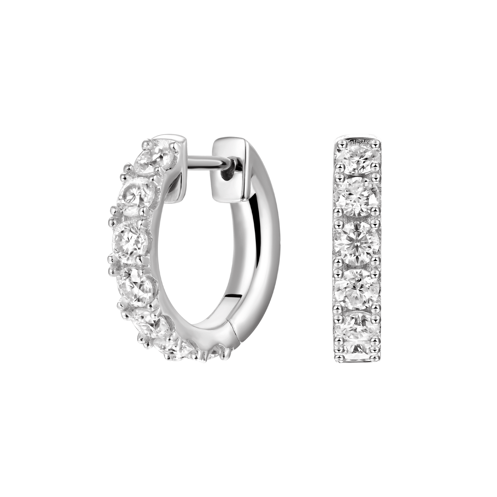 Single Moissanite Single Row Hoop Earring