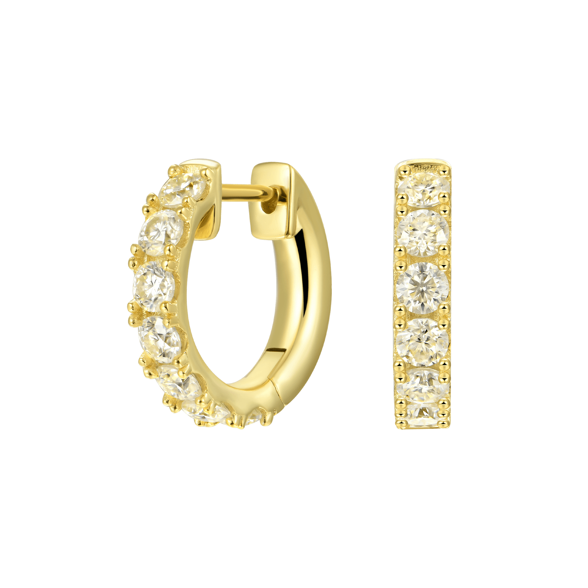 Single Moissanite Single Row Hoop Earring