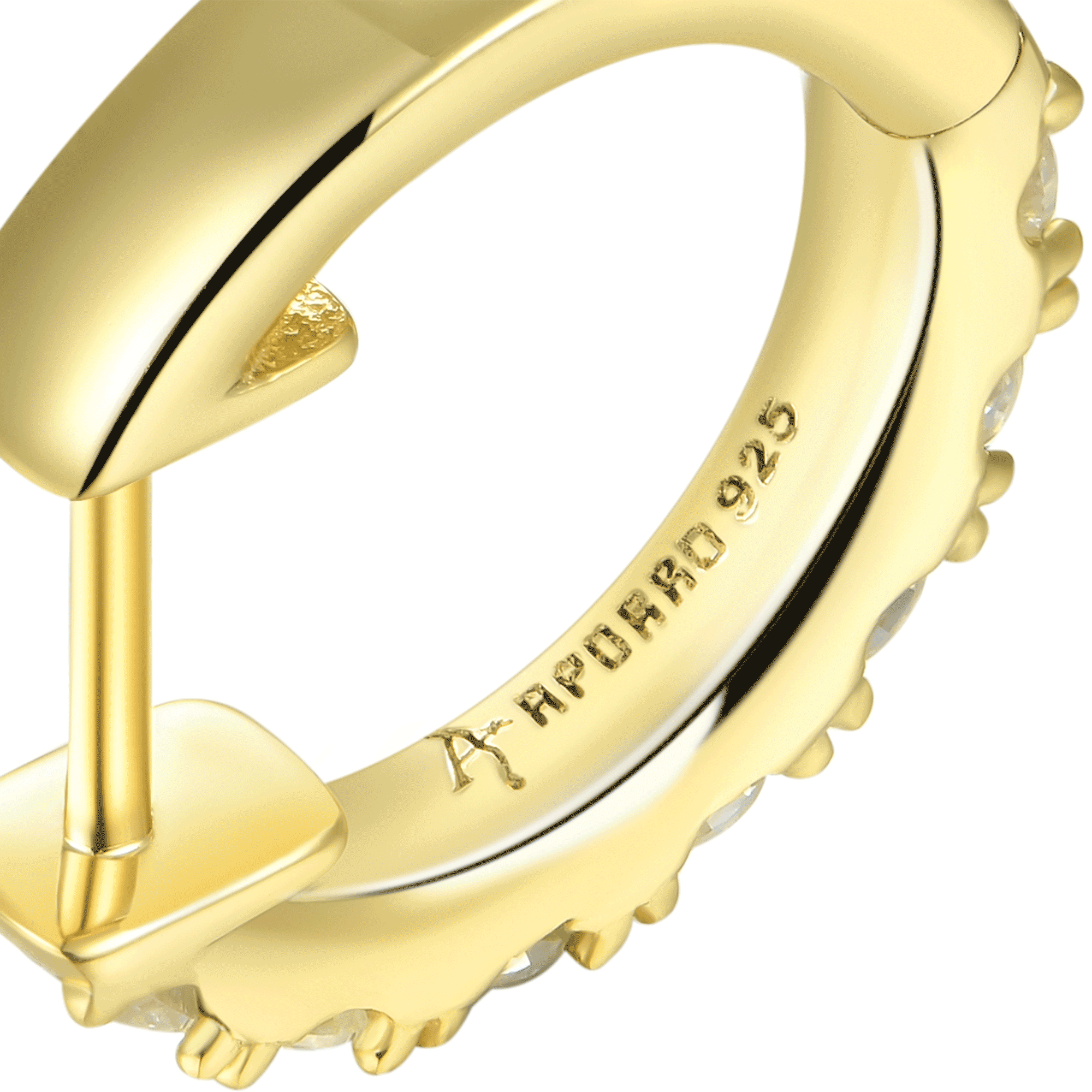 Single Moissanite Single Row Hoop Earring