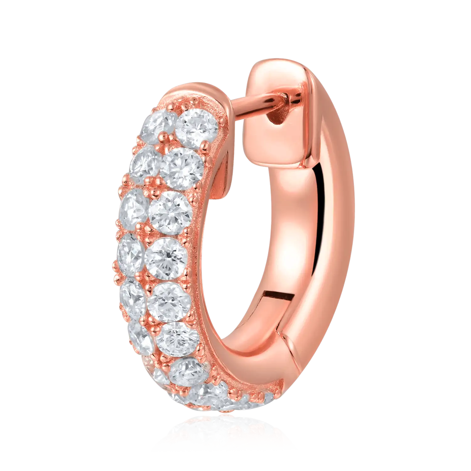 Double Row Hoop Earring - Rose Gold
