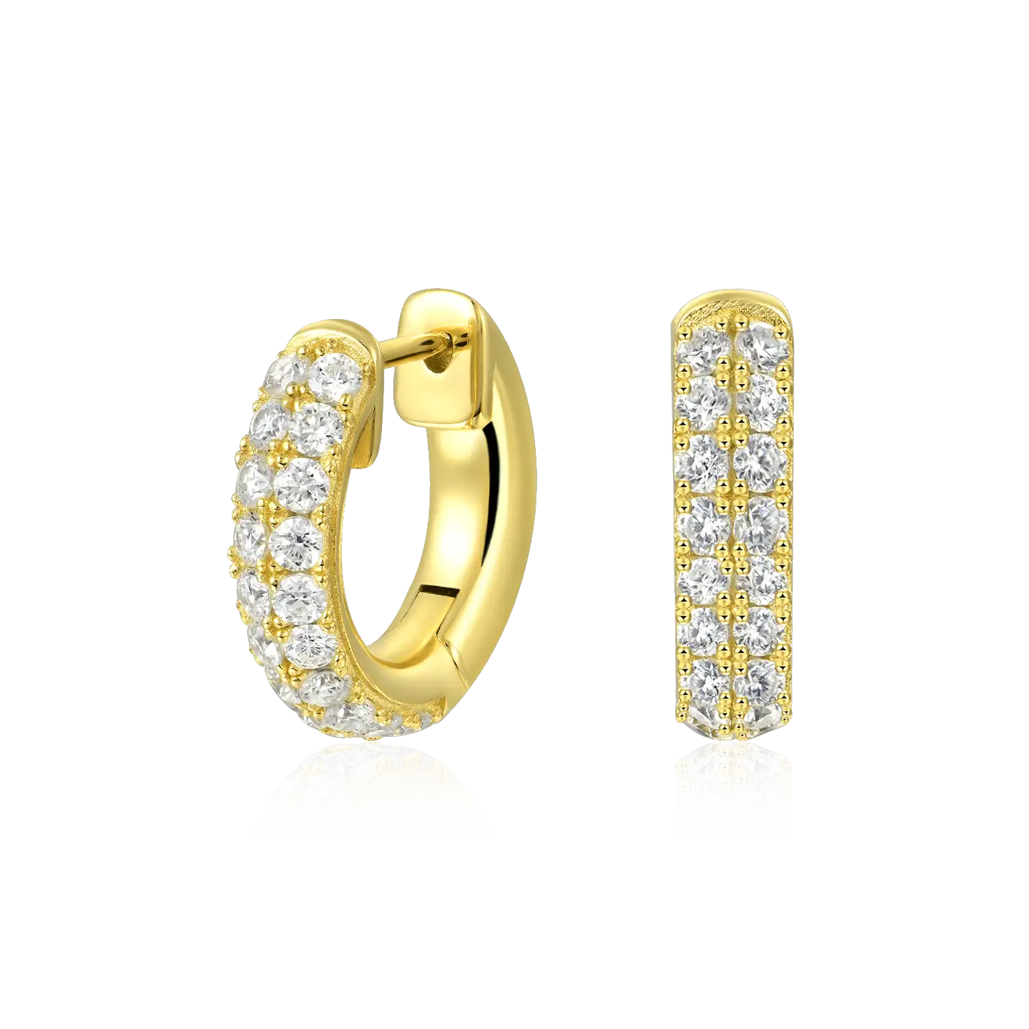Moissanite Double Row & Cluster Hoop Earrings