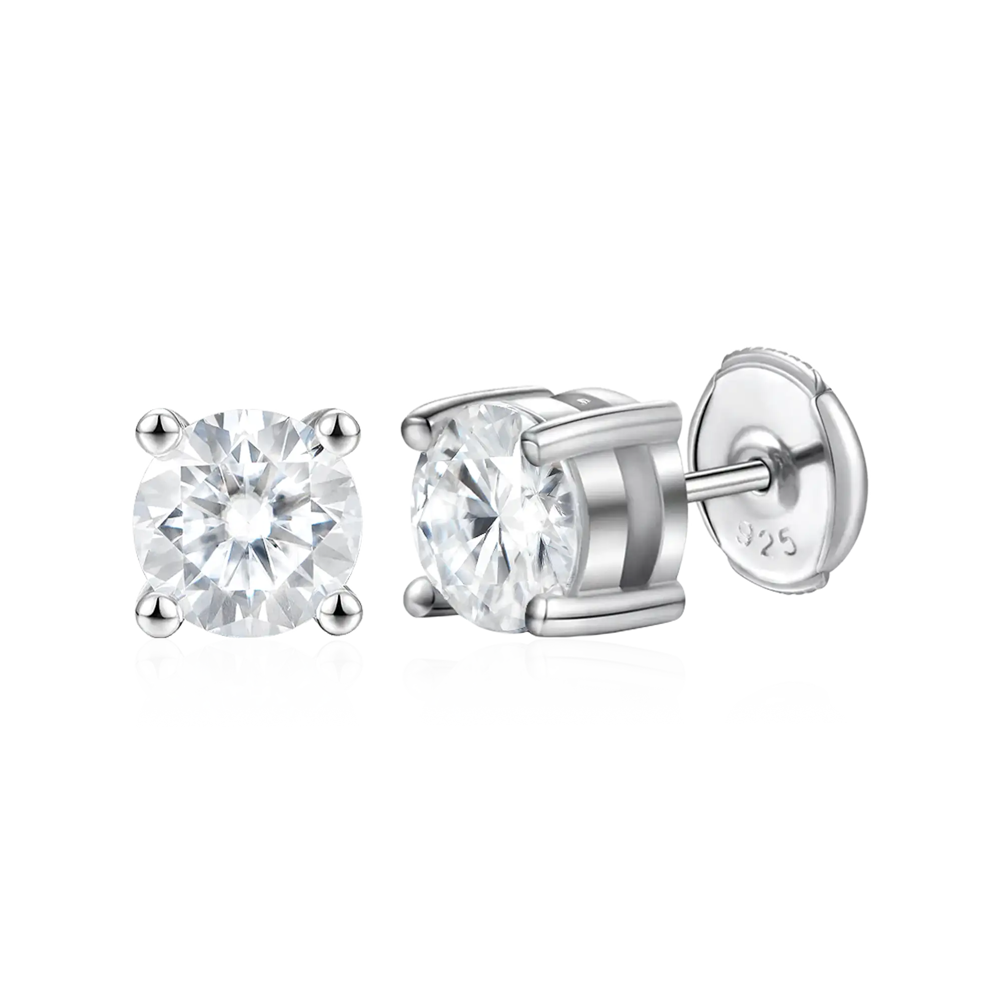 Women's S925 Round Cut Stud Earring