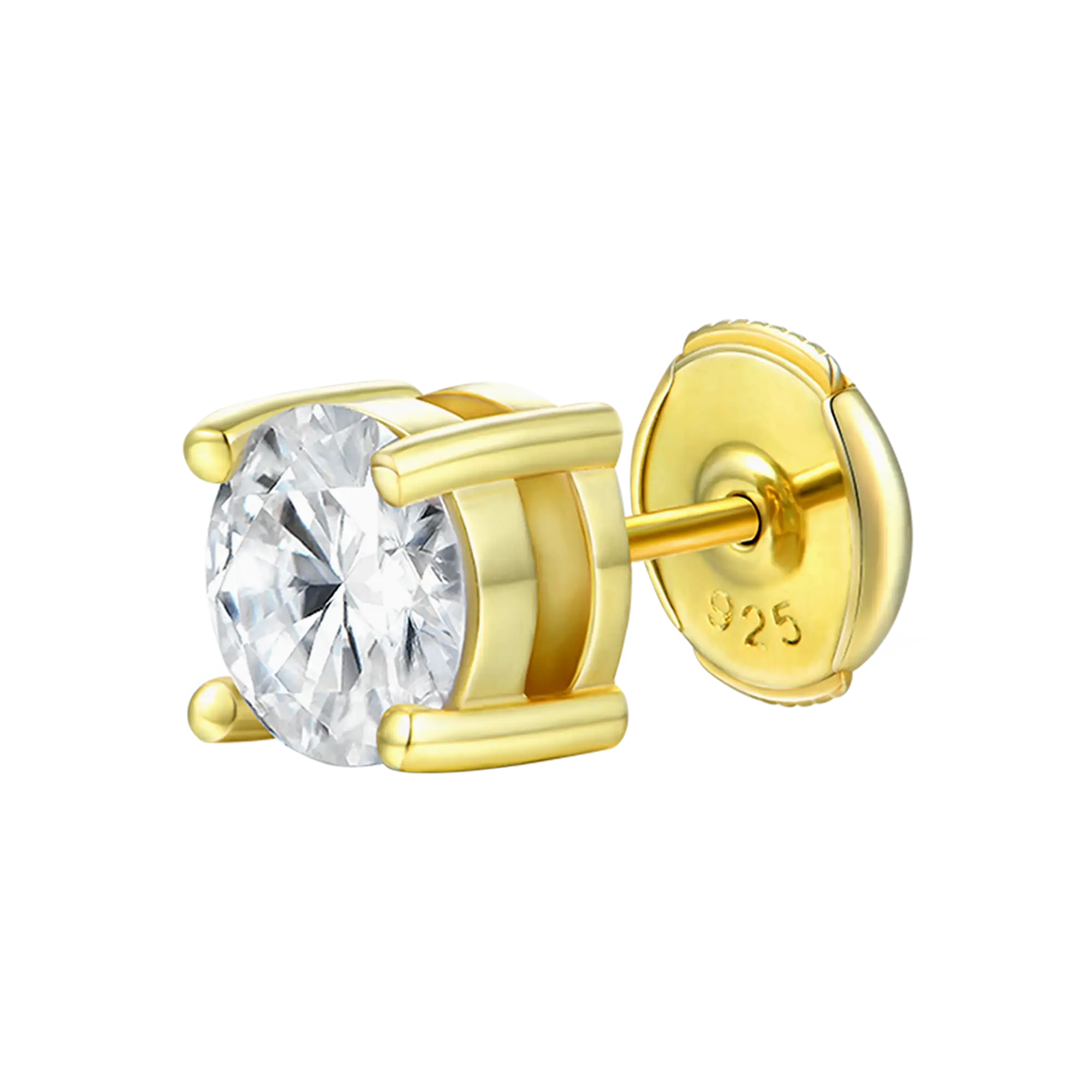 Moissanite S925 Round Cut Stud Earring