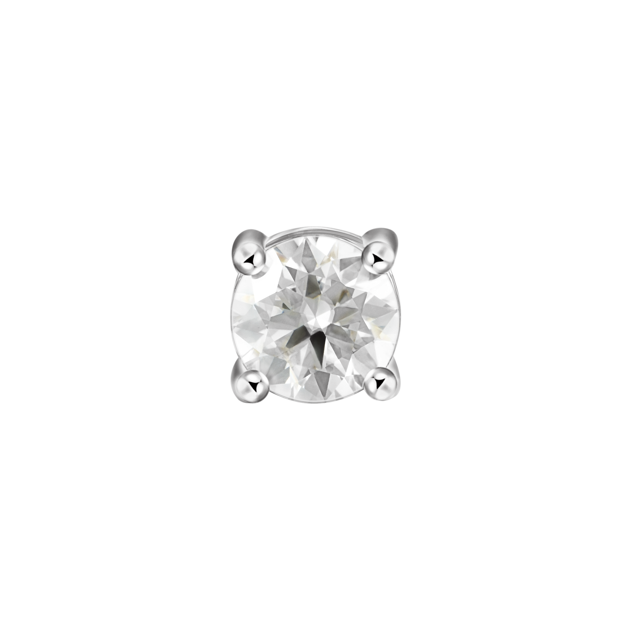 Round Cut Moissanite Stud Earring - Single