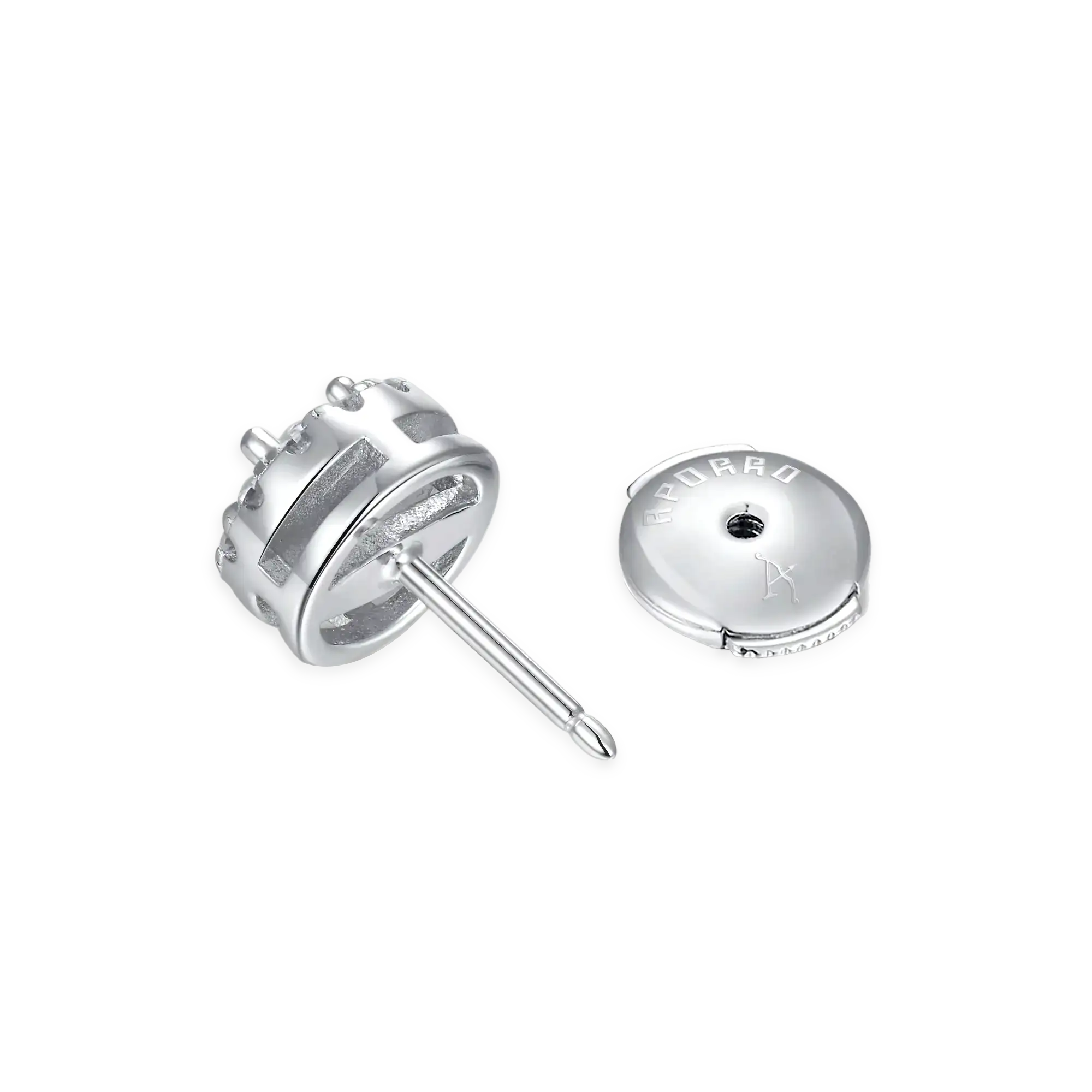 Moissanite Halo Round Cut Stud Earring