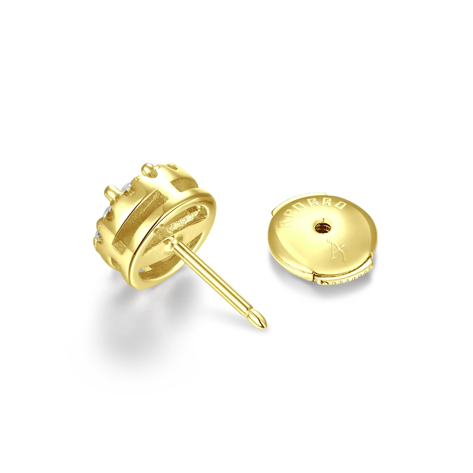 Moissanite Halo Round Cut Stud Earring