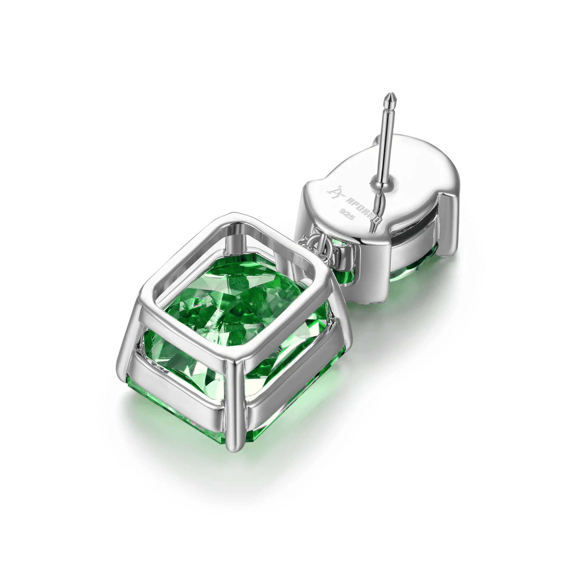 Crushed Ice Emerald Cut Drop Earring - Single