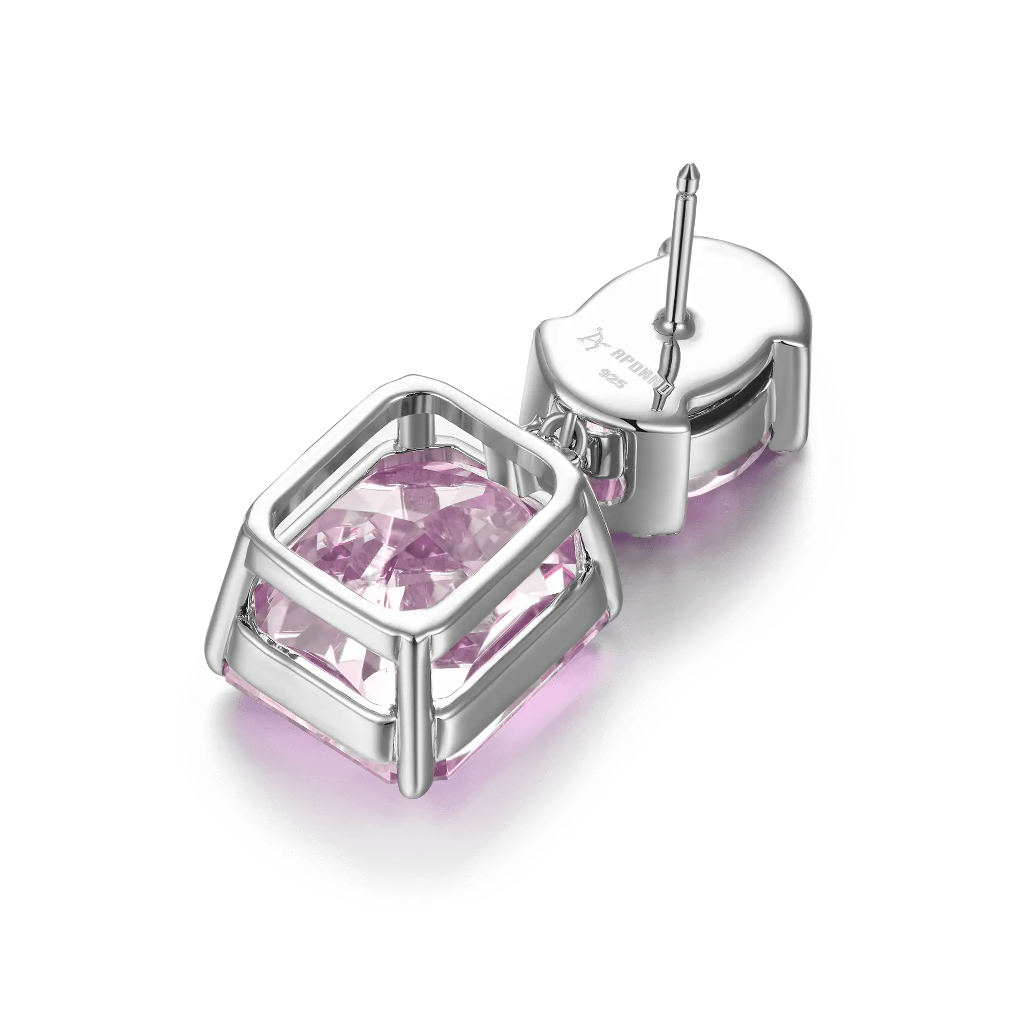Crushed Ice Emerald Cut Drop Earring - Single