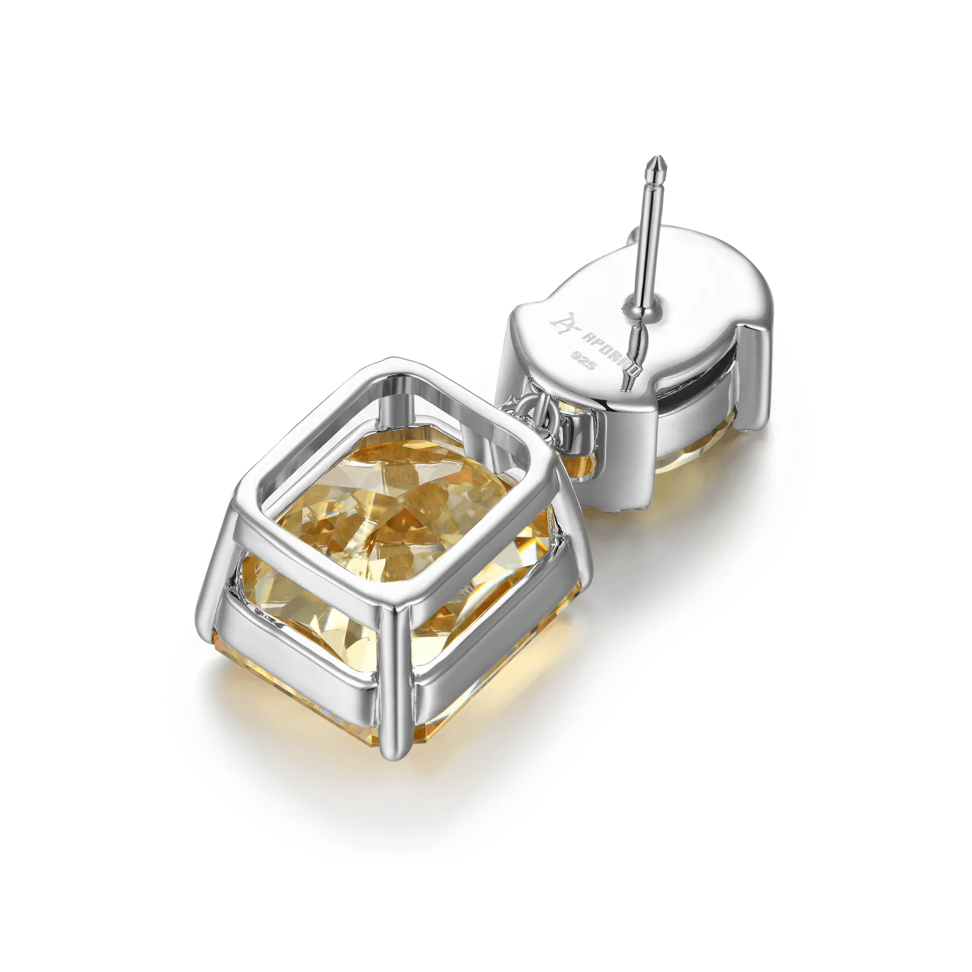 Crushed Ice Emerald Cut Drop Earring - Single