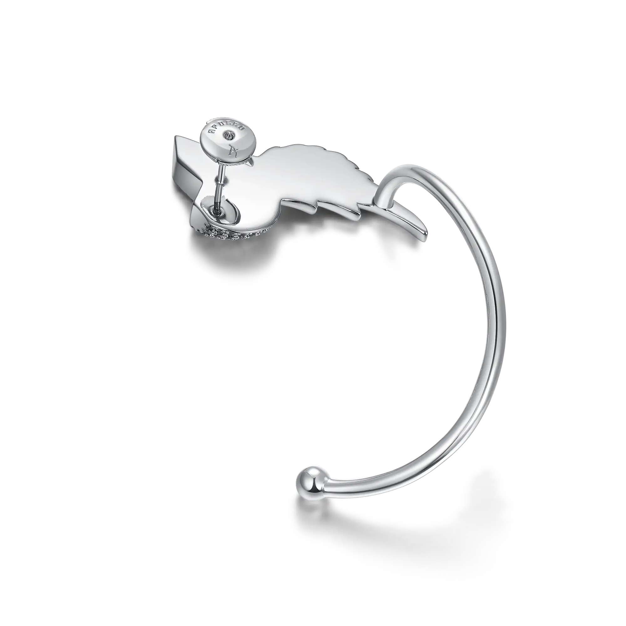 S925 Wing Broken Heart Ear Cuff Earring-Left Ear