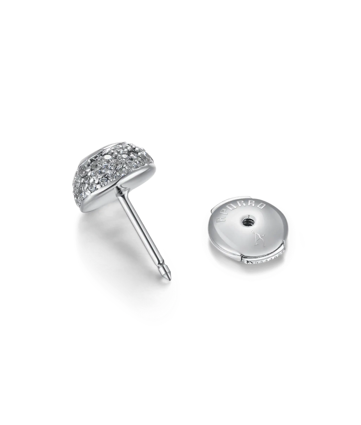 S925 Crushed Ice Oval Cut Stud Earring - Fancy Light Pink