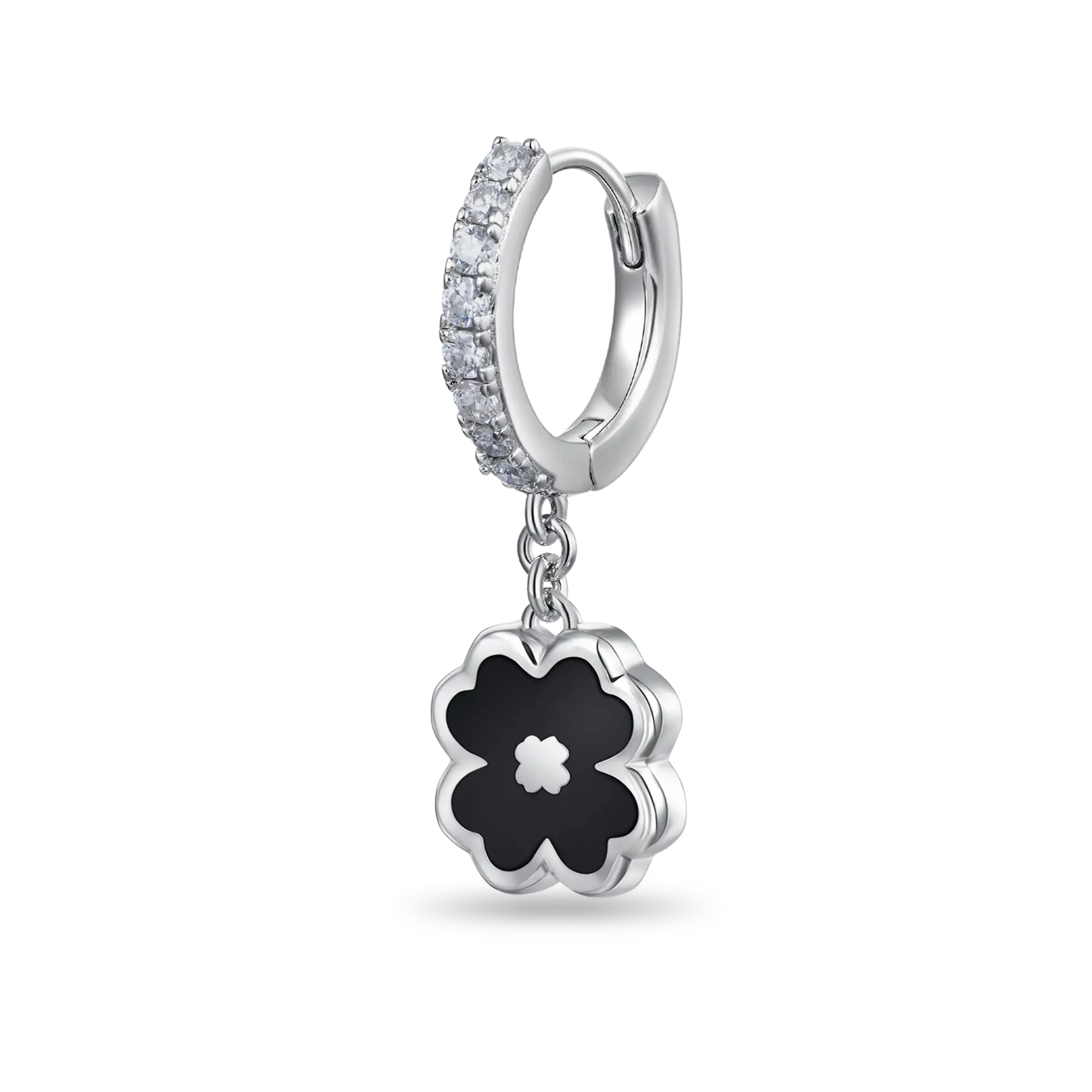 Moissanite Four-leaf Clover Dangly Earring