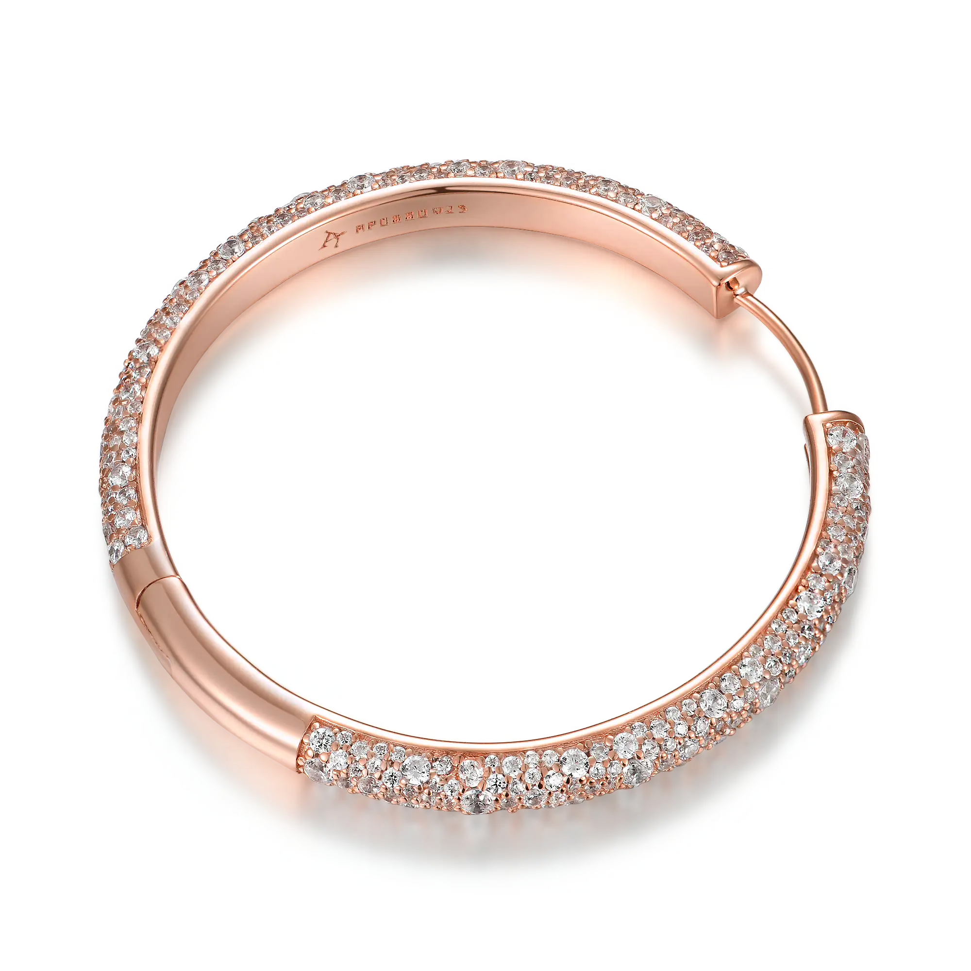 Large Paved Hoop Earring - Single