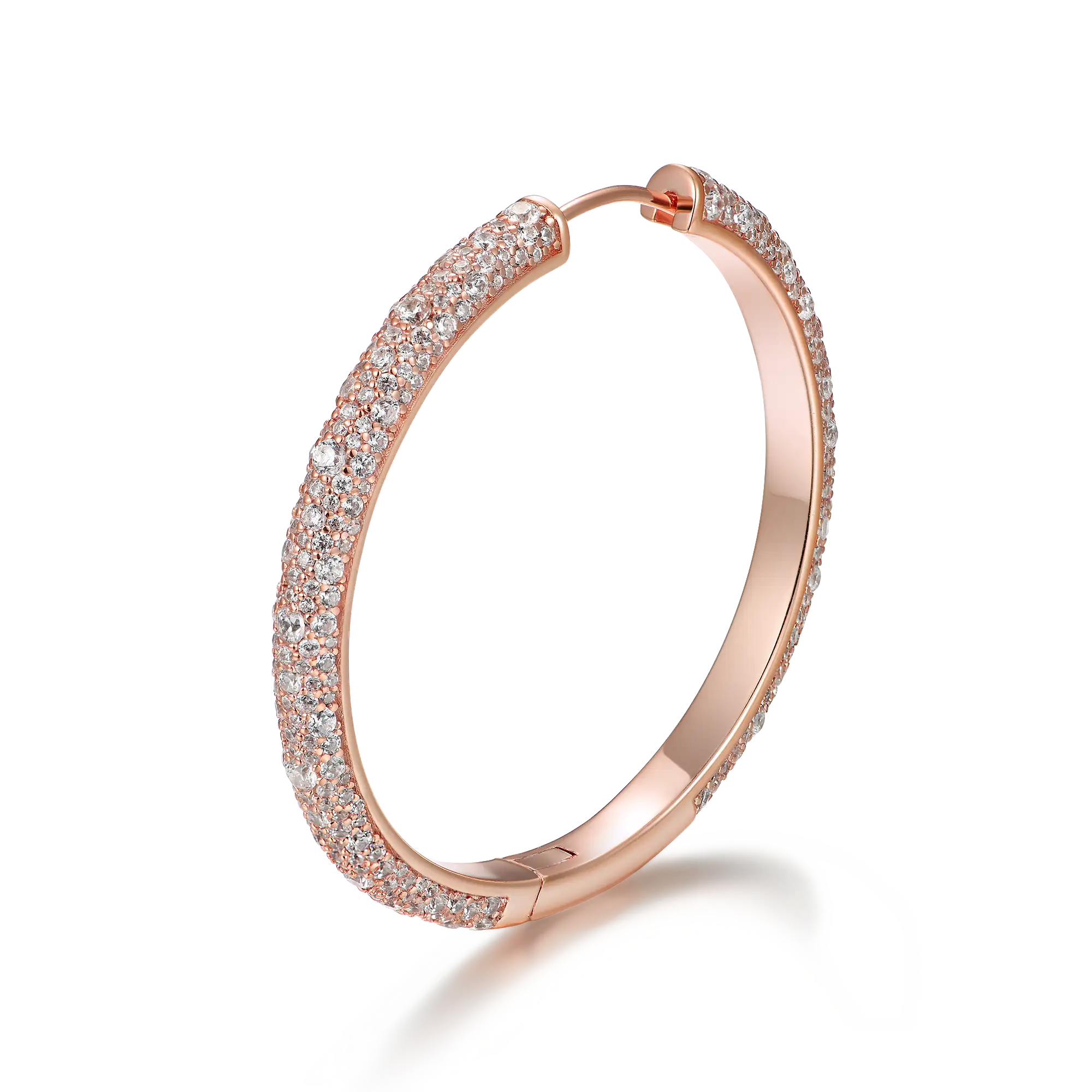 Large Paved Hoop Earring - Single