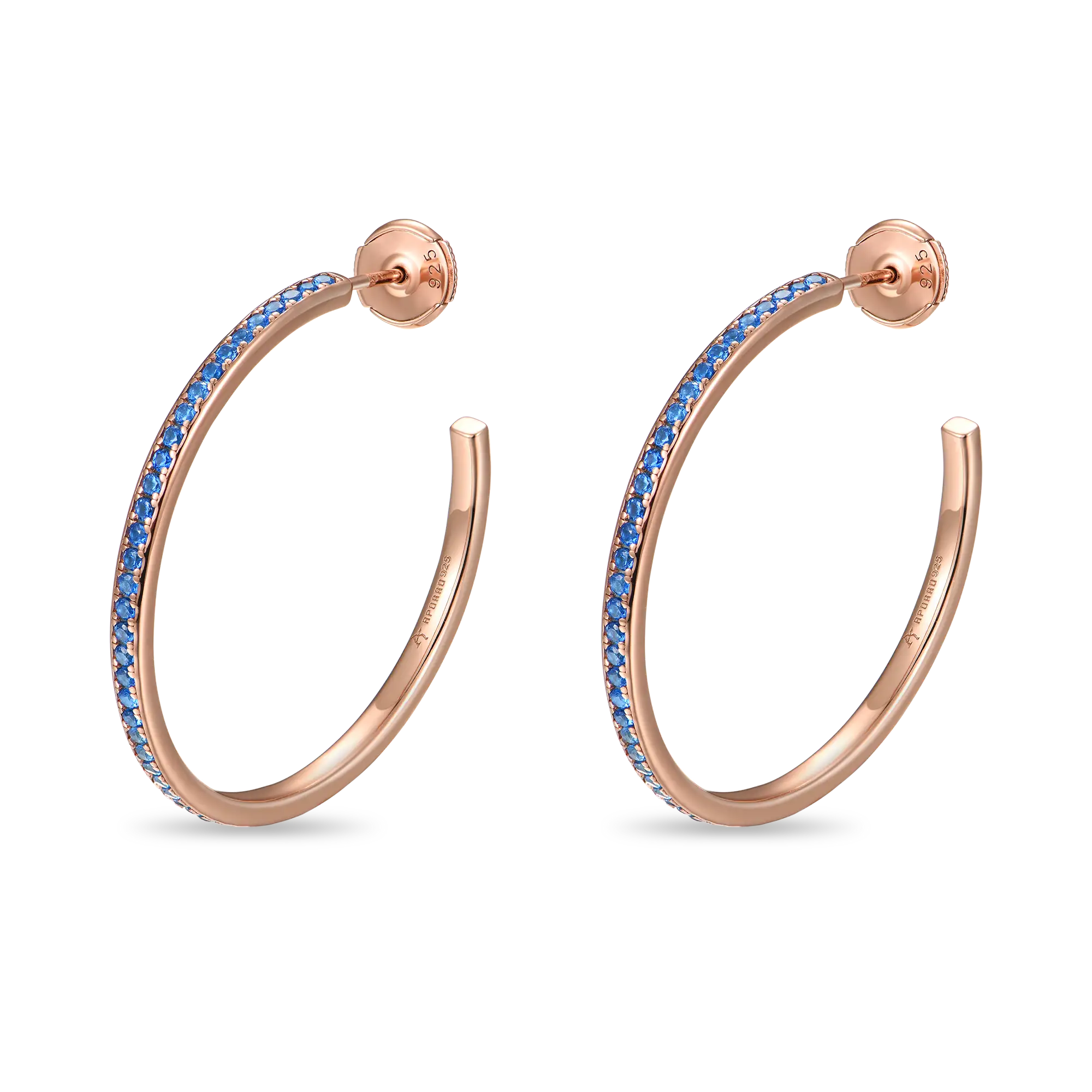 S925 Color Gradient One Row Hoop Earring - Single