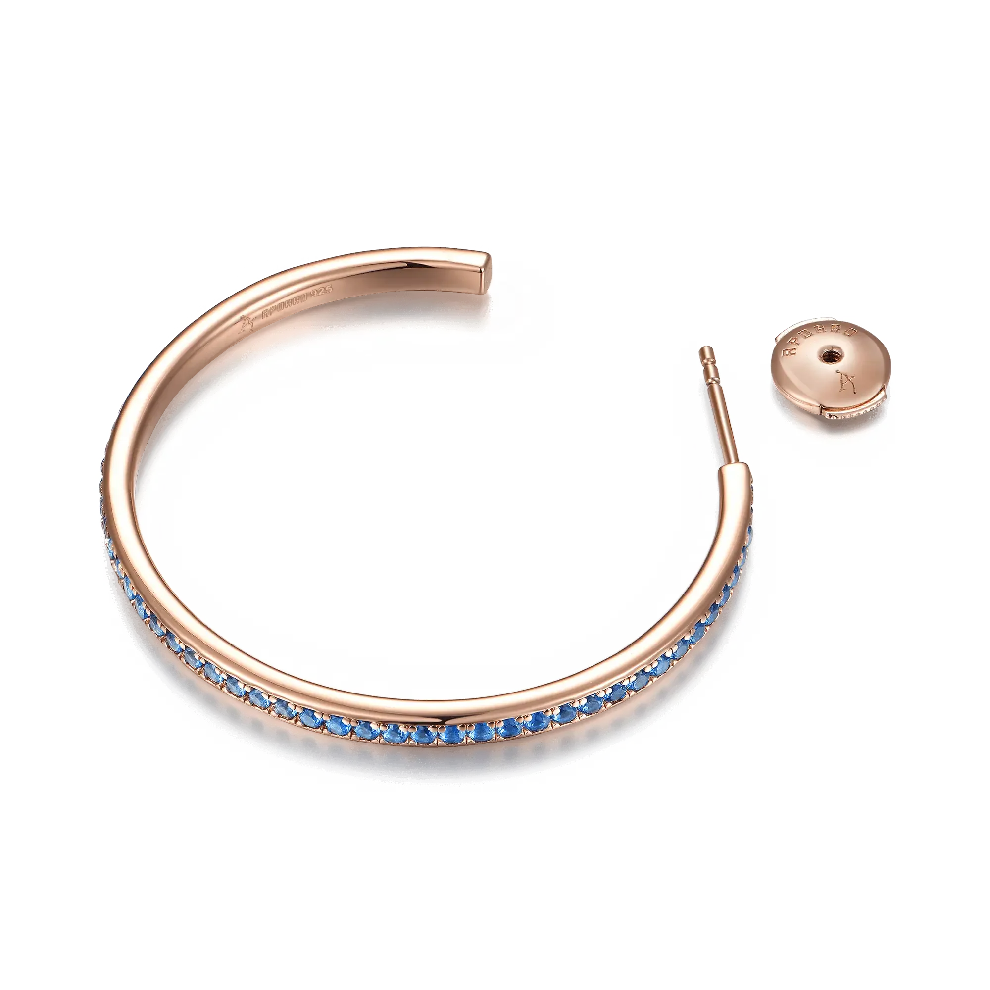 S925 Color Gradient One Row Hoop Earring - Single