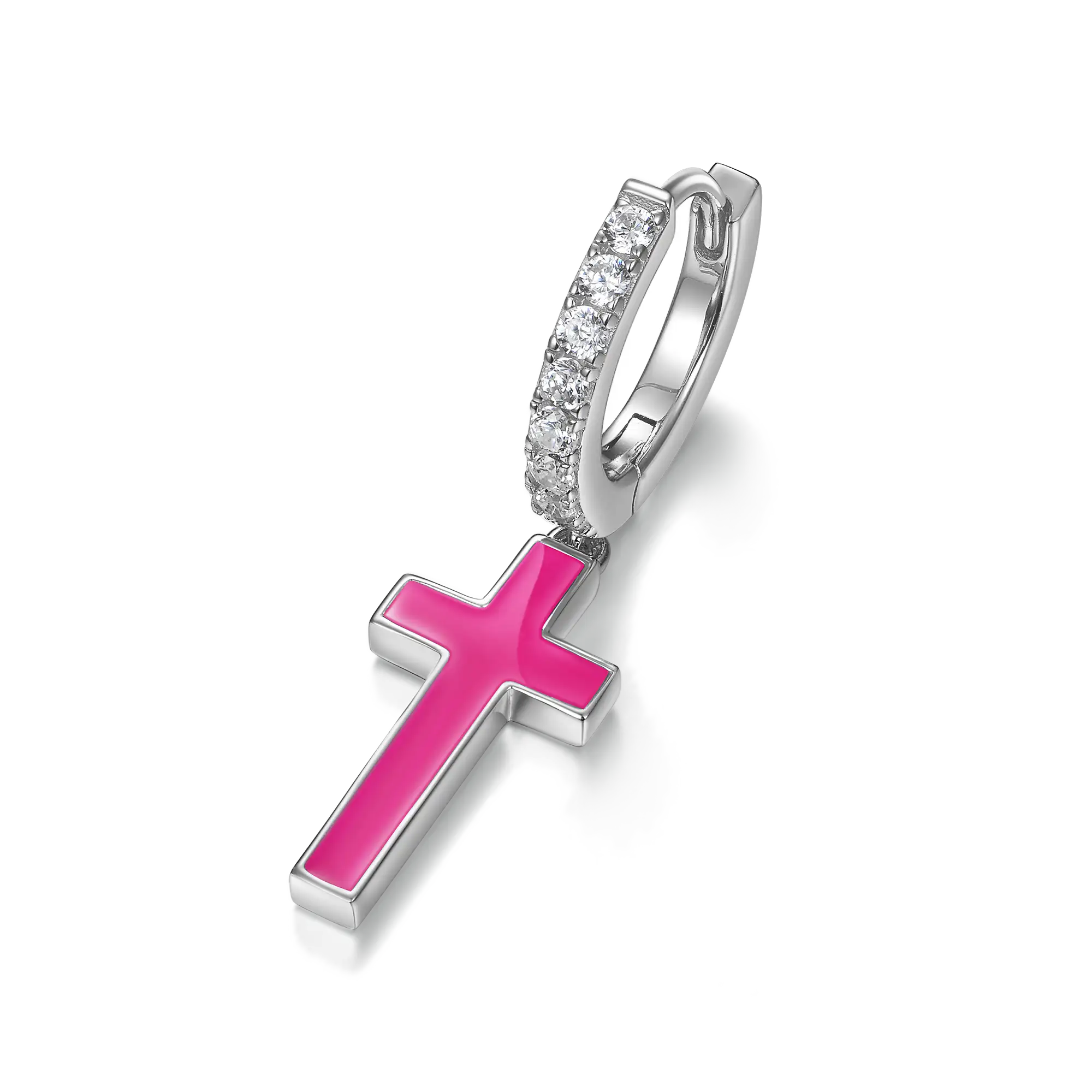 S925 Arcenciel Cross Dangly Earrings - Pair