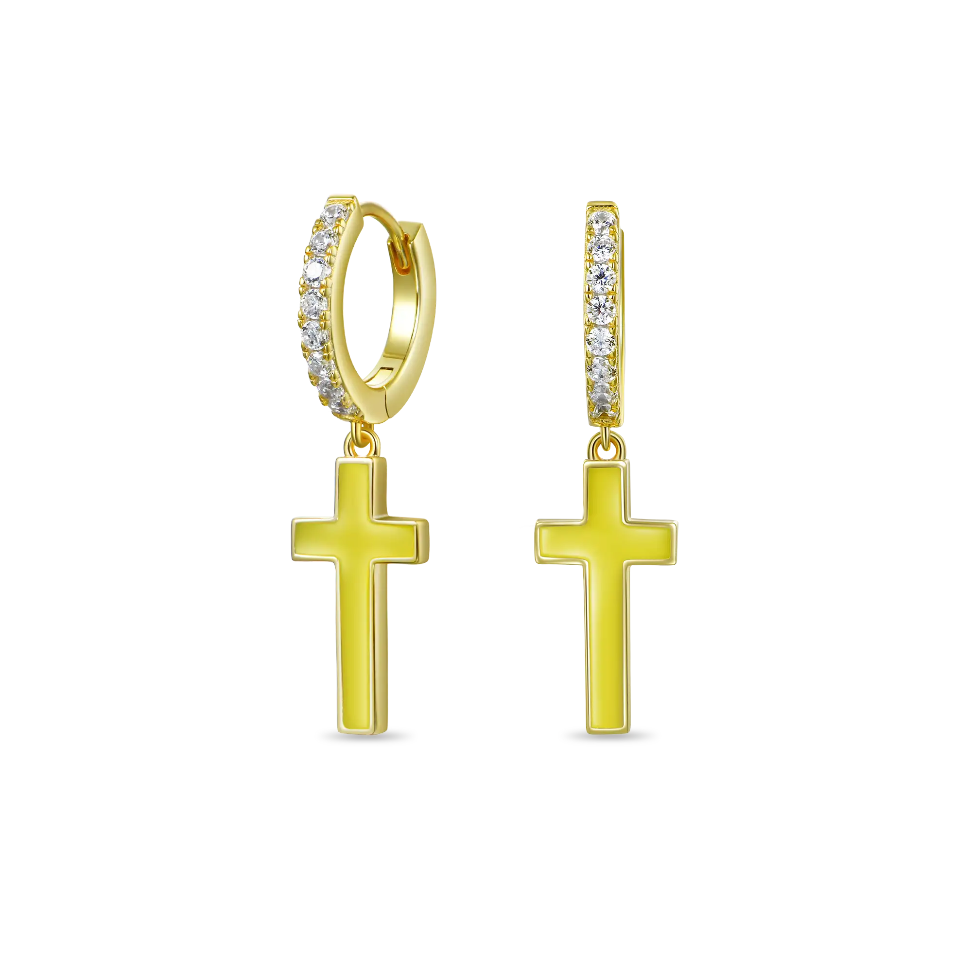 S925 Arcenciel Cross Dangly Earrings - Pair