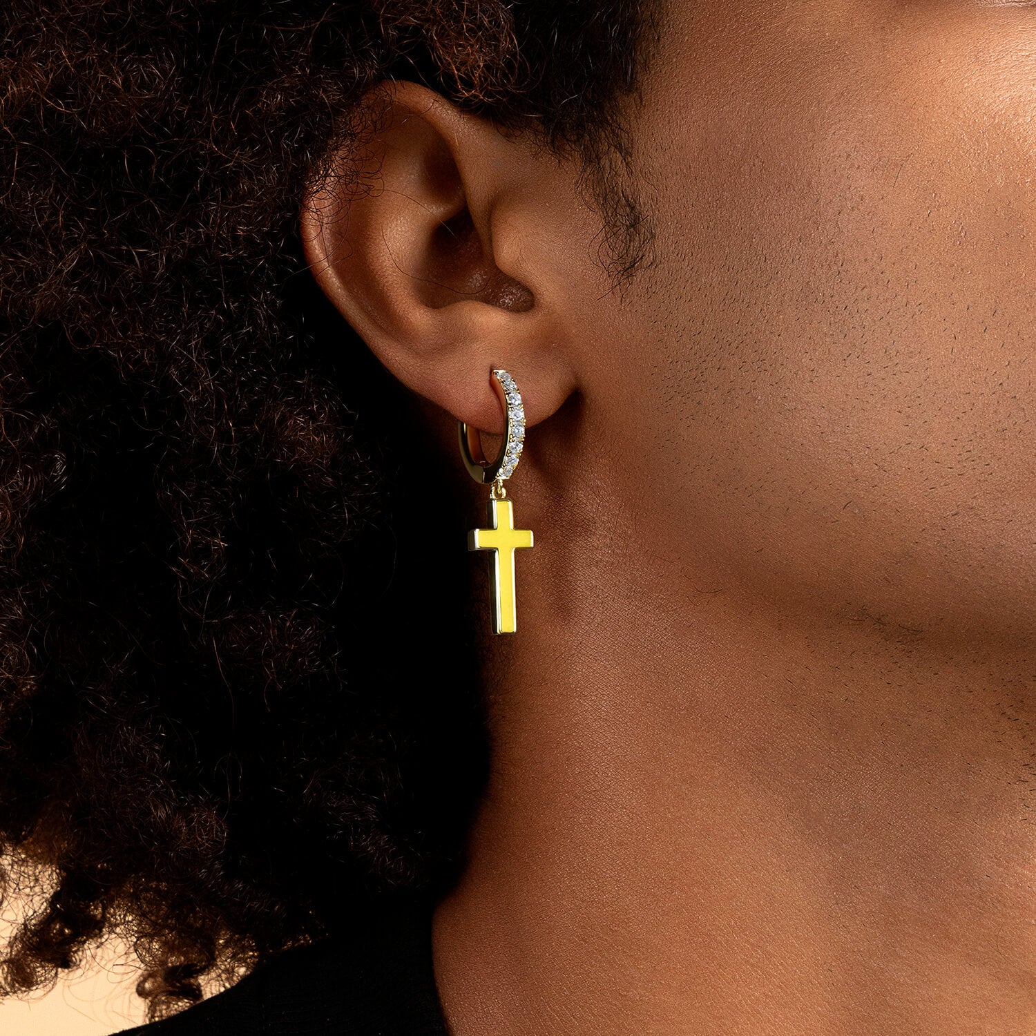 S925 Arcenciel Cross Dangly Earrings - Pair