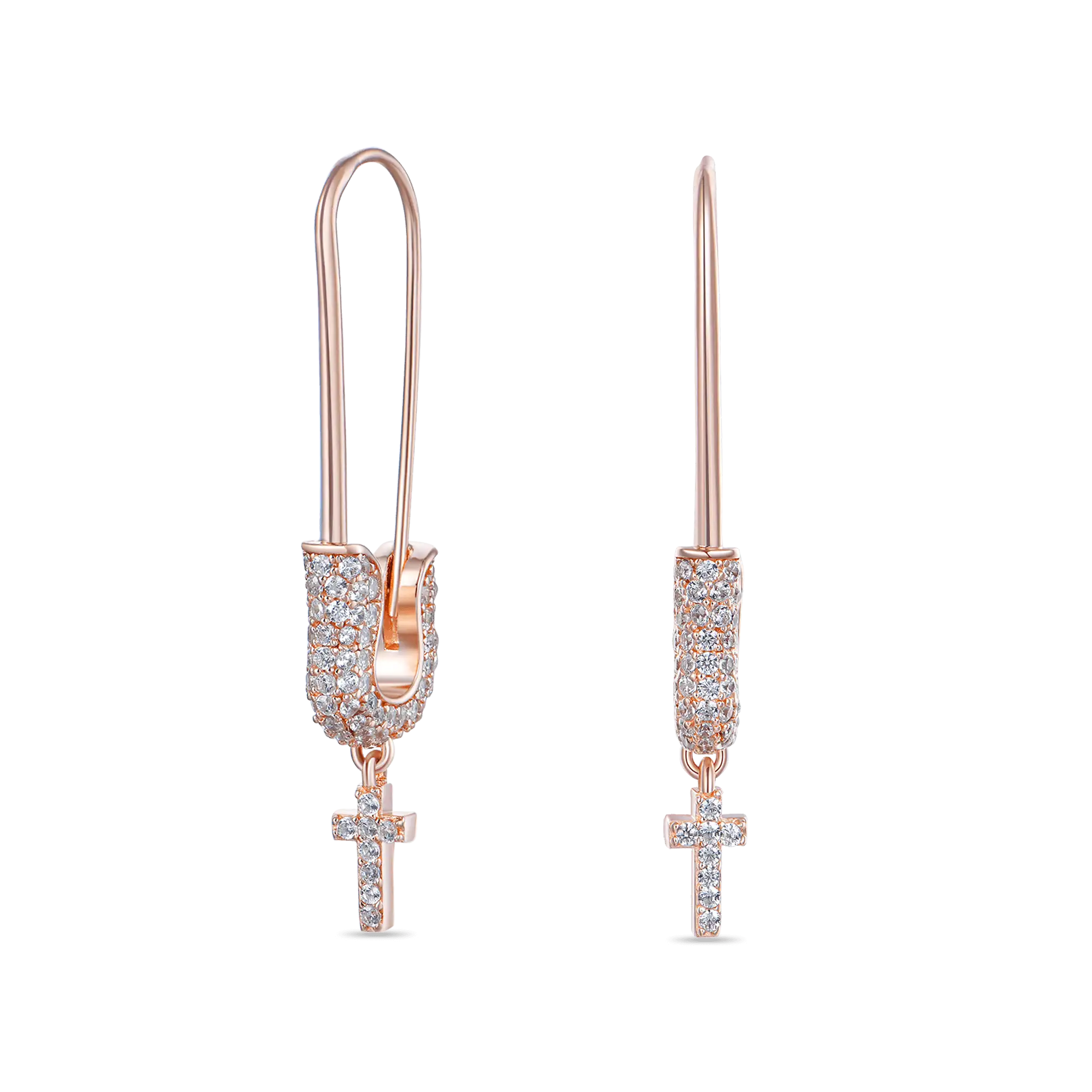 Pin Cross Dangly Earring