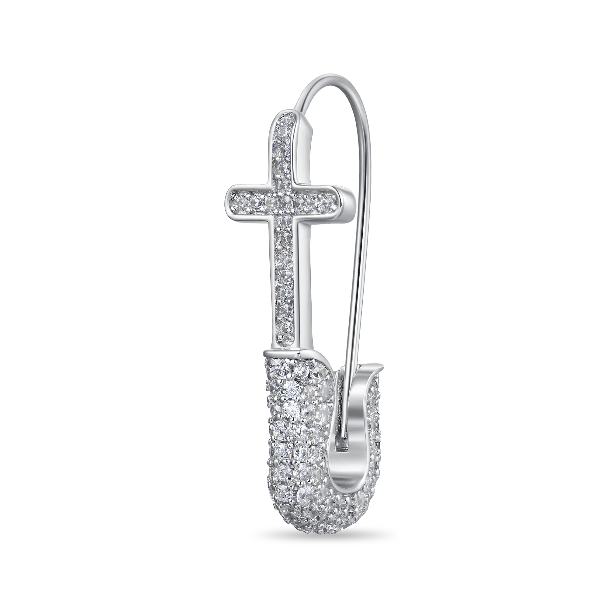 Pin Cross Hoop Earring