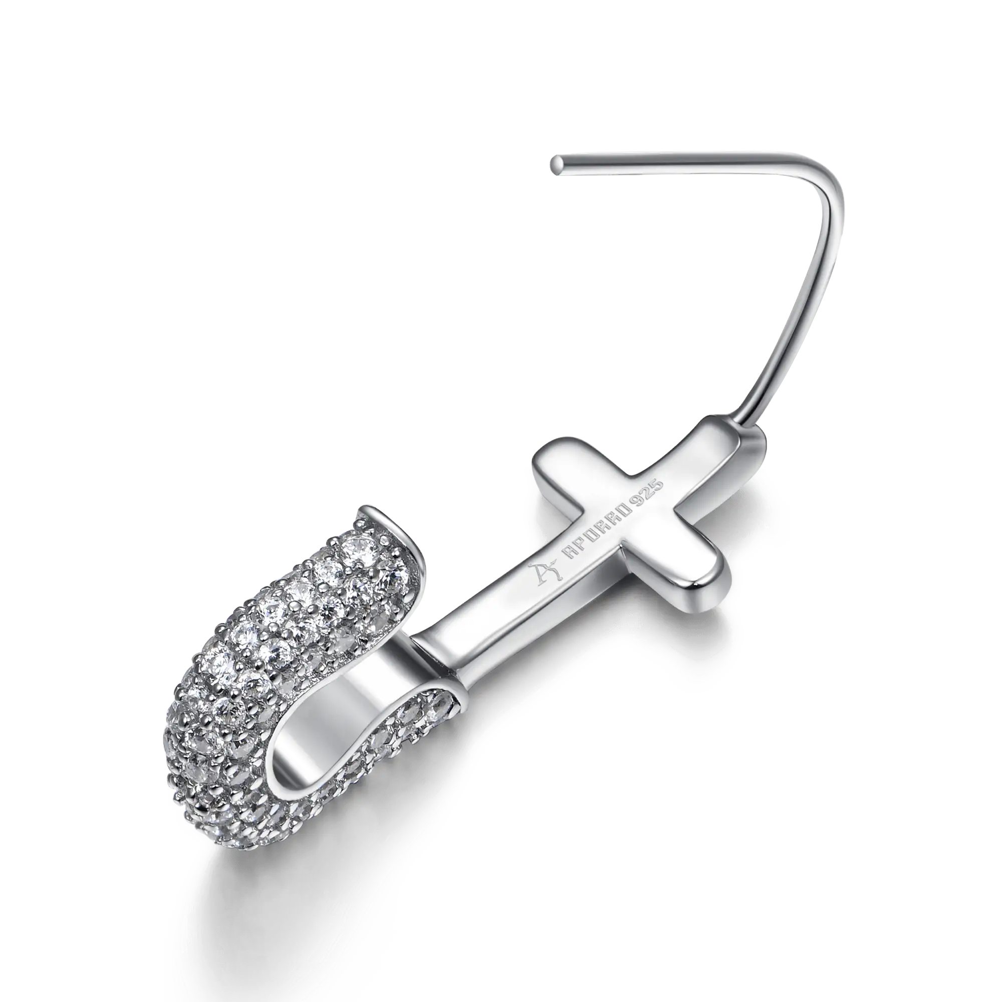 S925 Pin Cross Hoop Earring