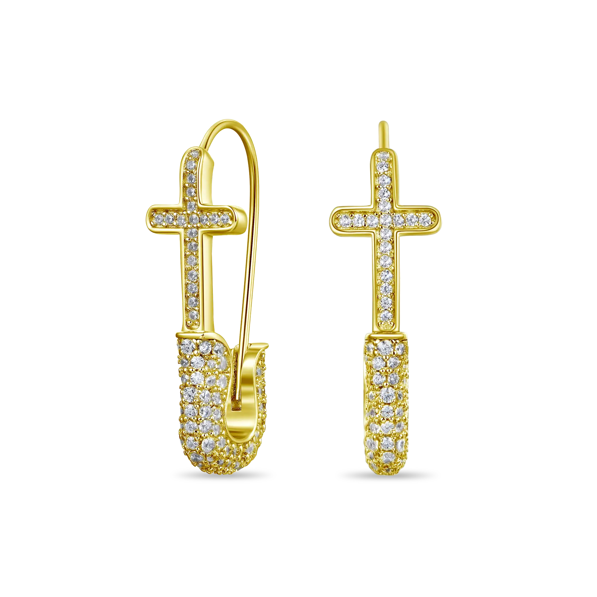 Pin Cross Hoop Earring