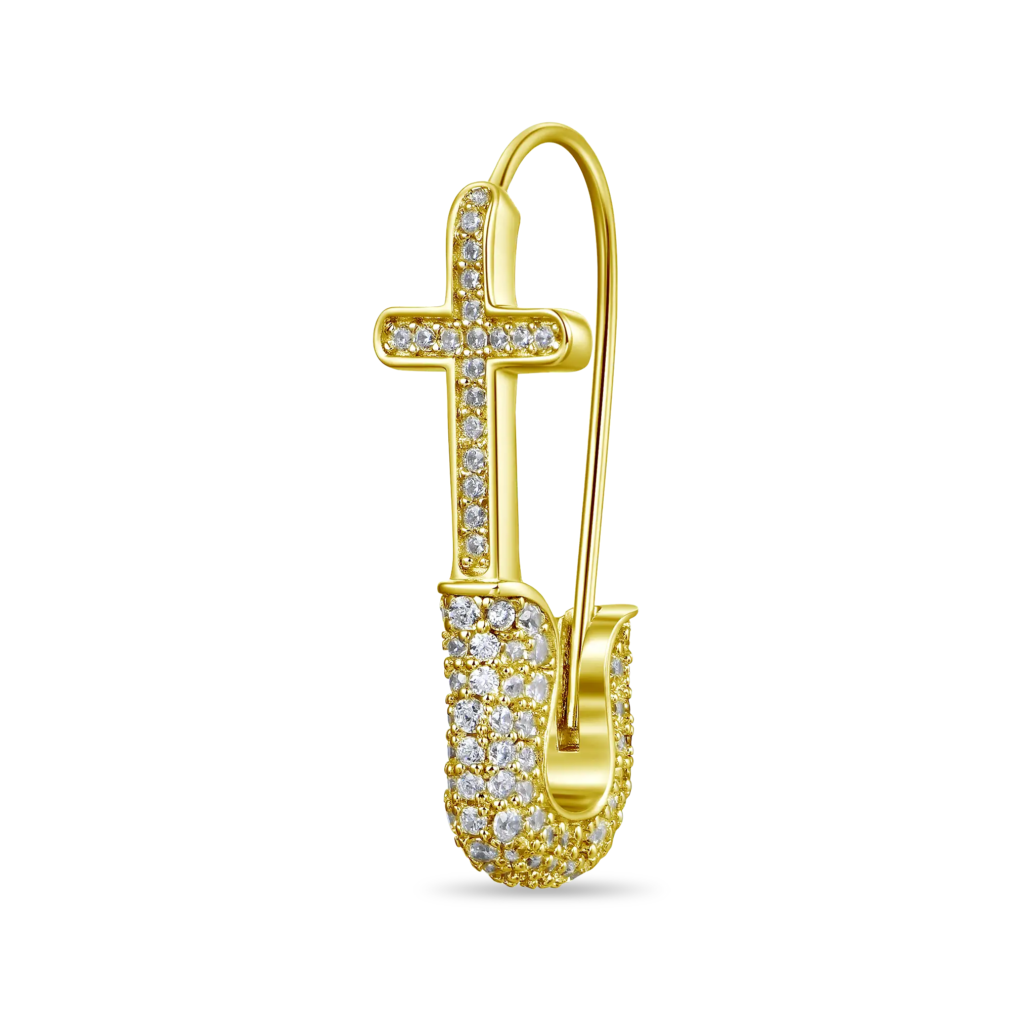 Pin Cross Hoop Earring