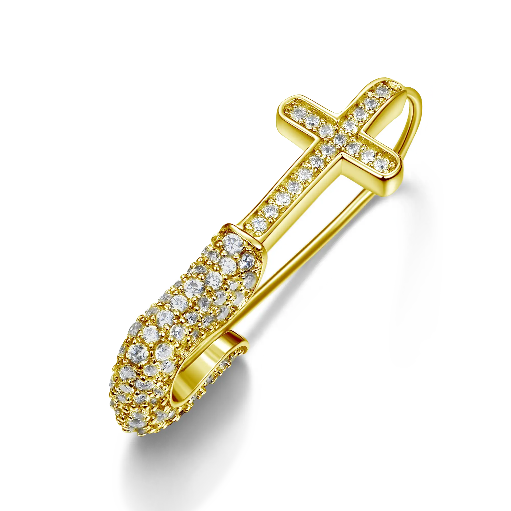 Pin Cross Hoop Earring