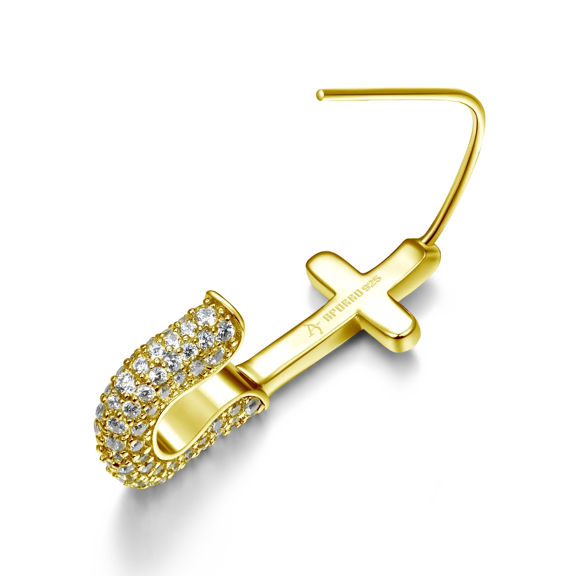 Pin Cross Hoop Earring