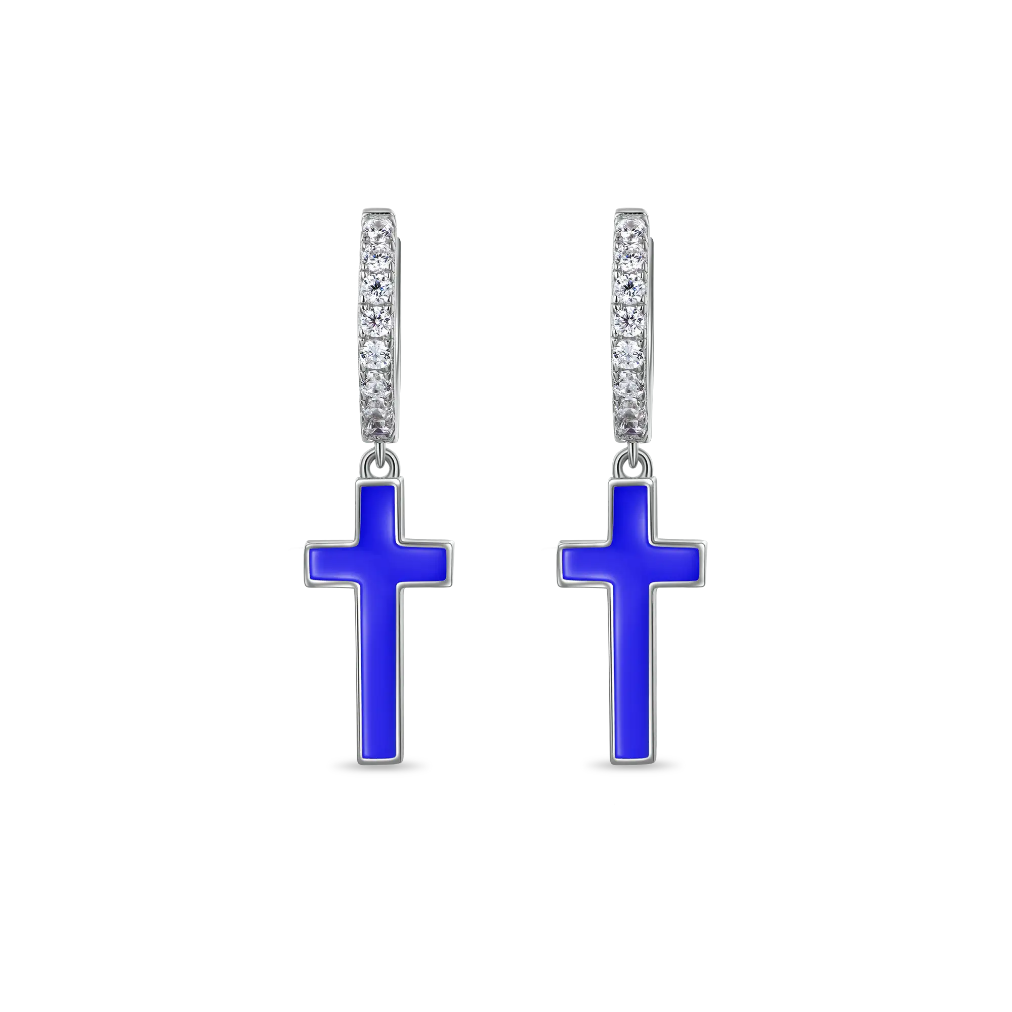 S925 Arcenciel Cross Dangly Earrings - Pair