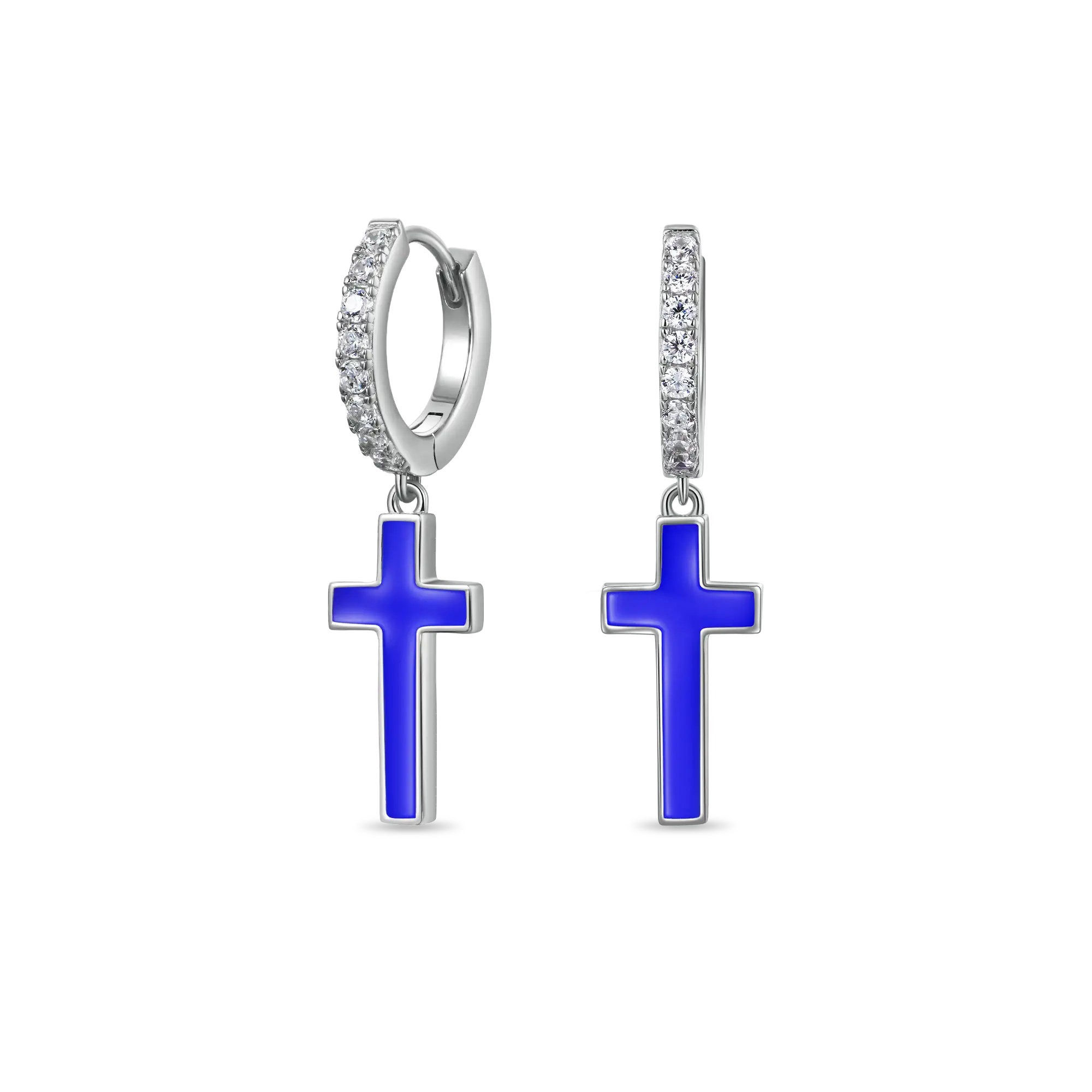 S925 Arcenciel Cross Dangly Earrings - Pair
