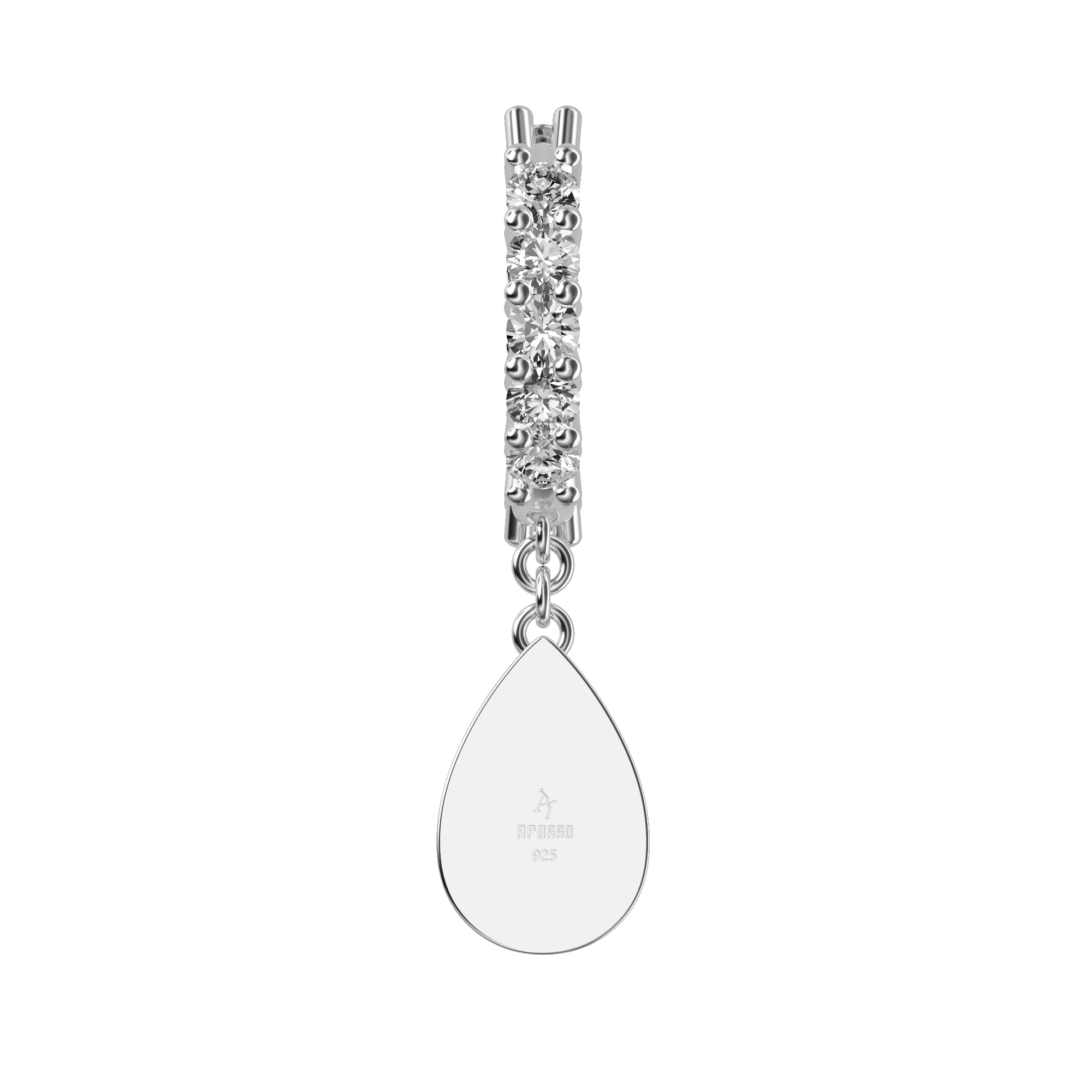 Baguette Mix Halo Dangly Earring - Single