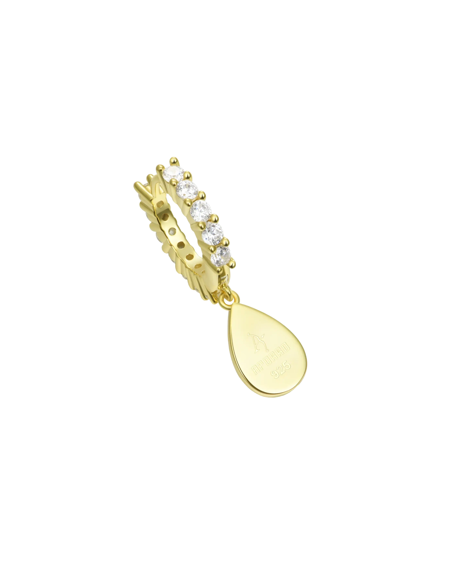 S925 Teardrop Baguette Mix Halo Dangly Earrings - Pair